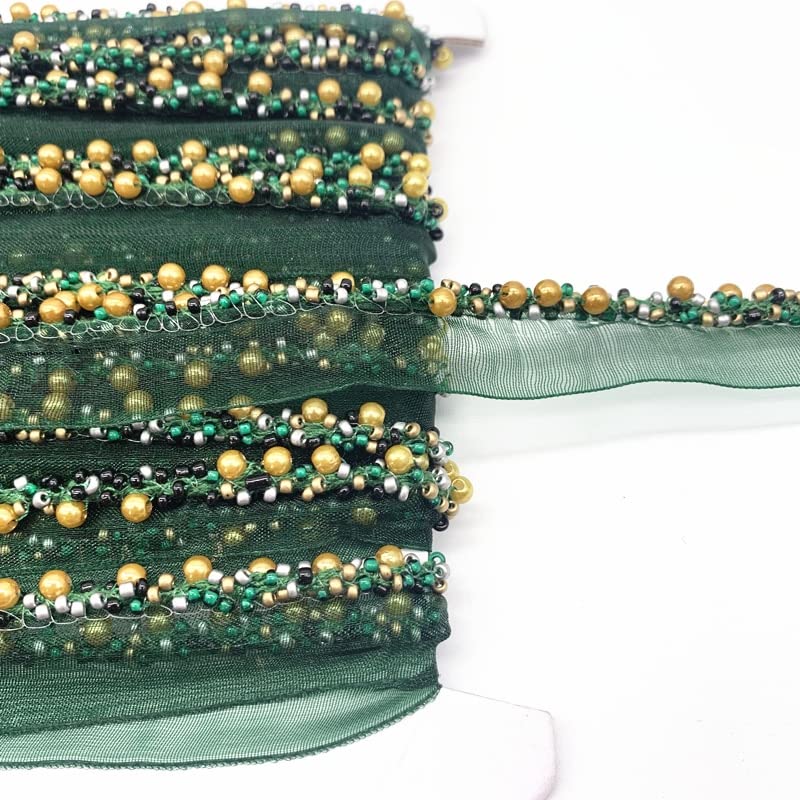 Ruban de perles dentelle bordure tissu brodé col cordon coton filet 16mm