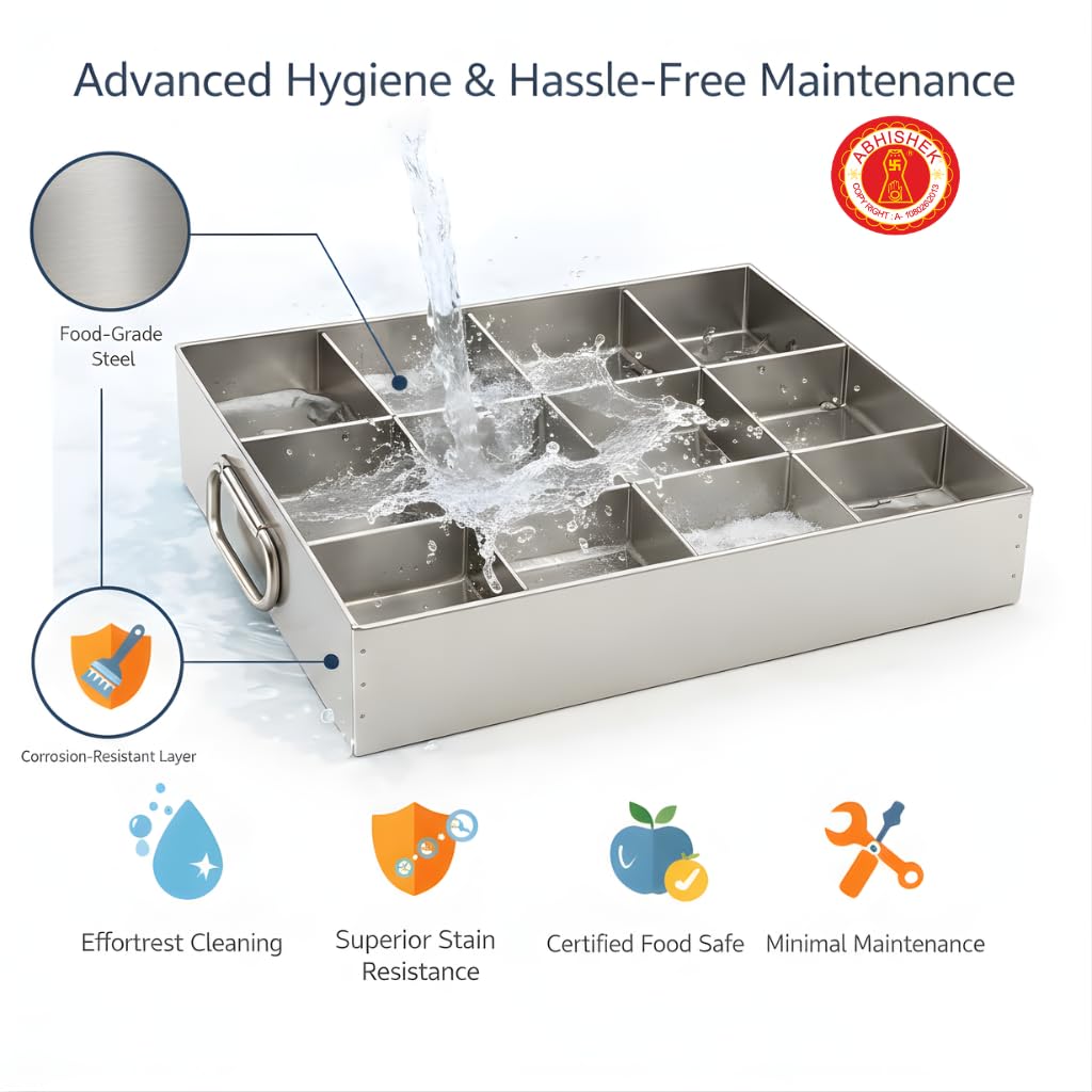 Stainless Steel Masala Dabba - 12 Compartments -6