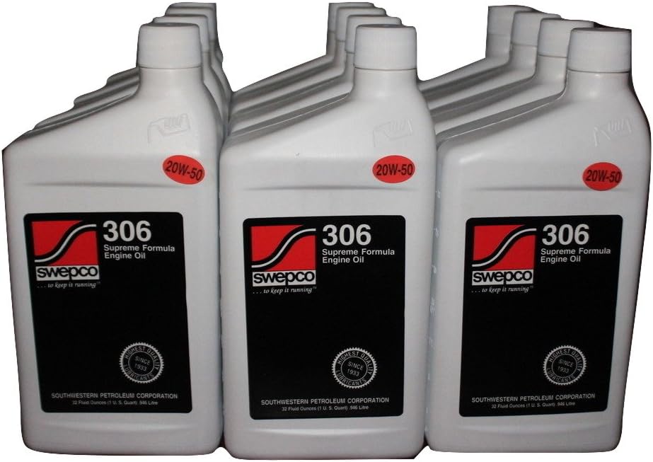Swepco 306 Supreme Formula Engine Oil 20w50 (Case of 12 Qts.)