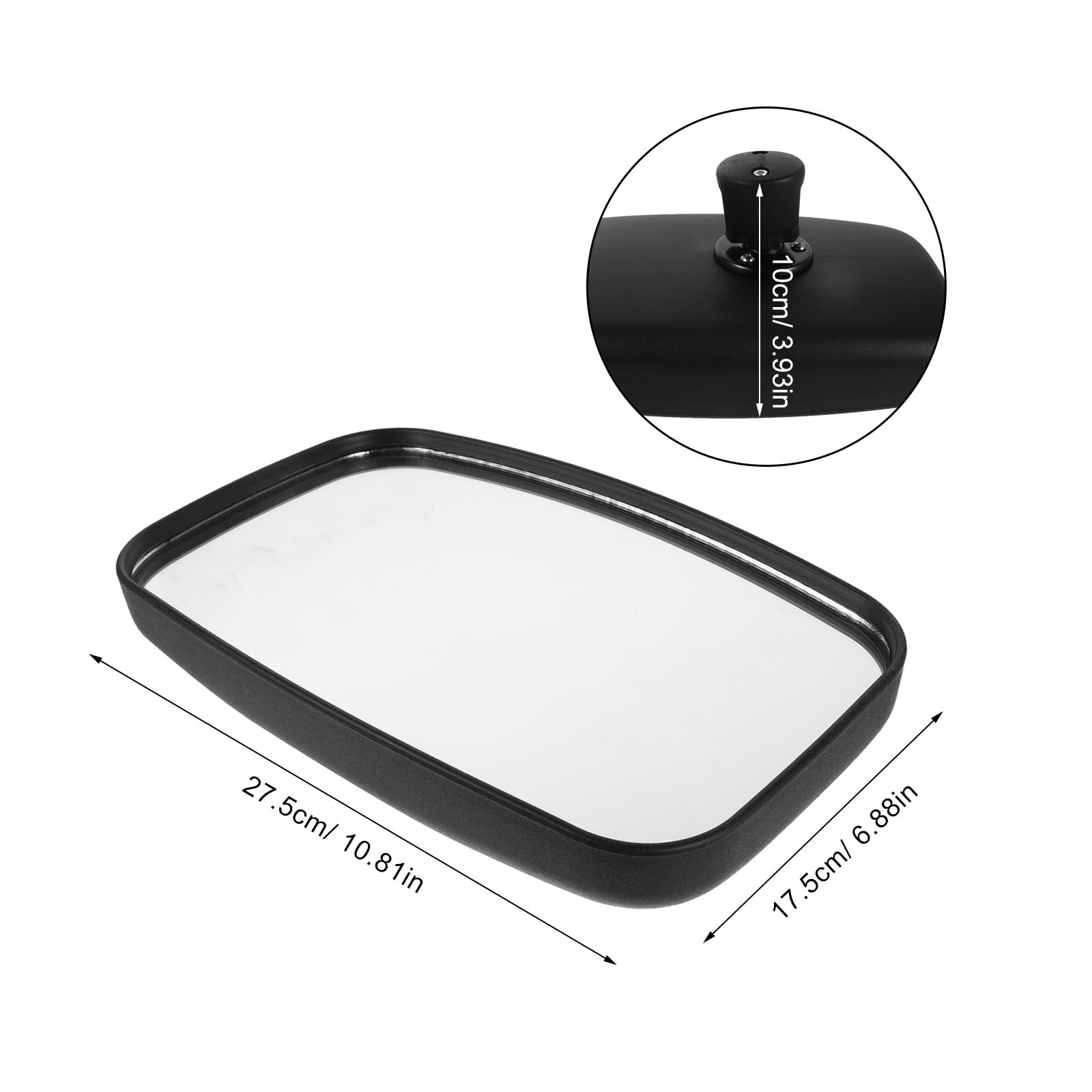 Espejo Retrovisor Interior para Excavadora y Tractor, Resistente al Desgaste Ángulo de Visión Amplio, Material Plástico y Vidrio, Seguridad en Reversa en Zonas de Construcción