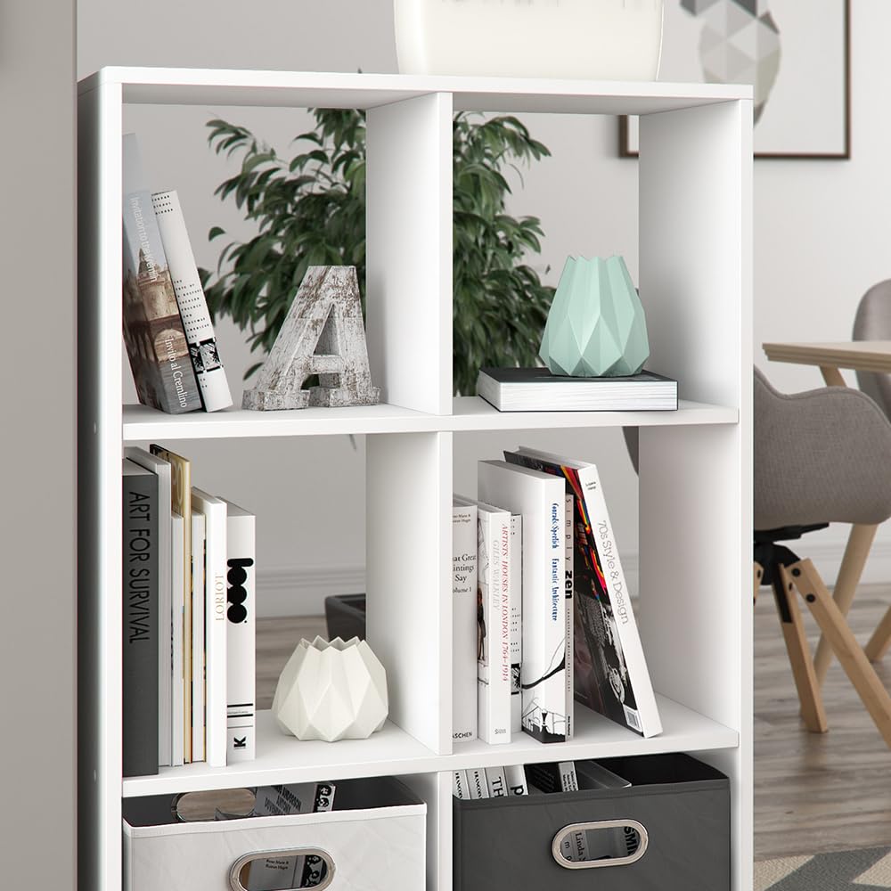Vicco Raumteiler Karree, Weiß, 72 x 107.8 cm, geeignet zur Aufbewahrung und Trennung von Wohnbereichen