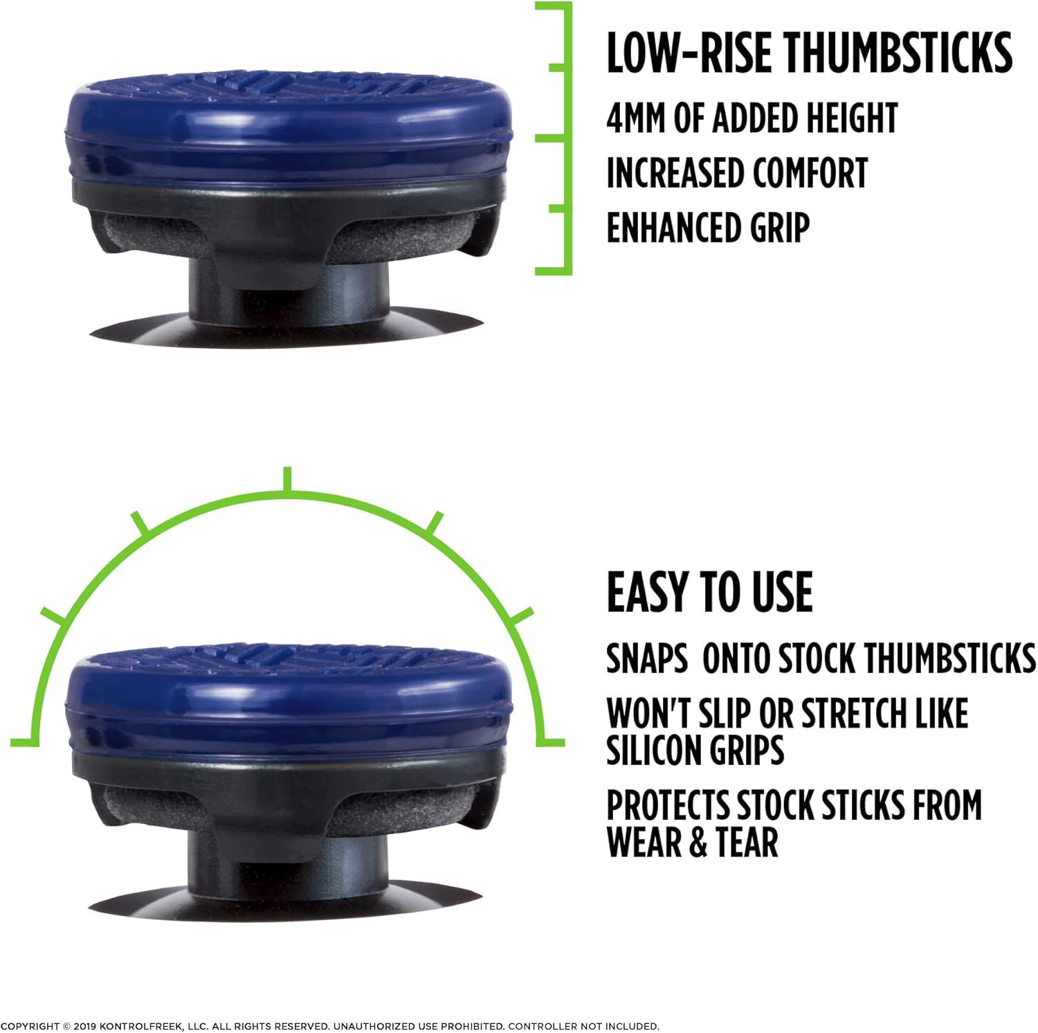 KontrolFreek Omni Xbox Thumb Grips | 2 Low-Rise Concave Controller Grips for Xbox Series X|S & Xbox One Controller | Enhanced Grip for All Game Genres | Blue - 3