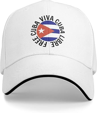 Free Cuba Viva Cuba Libre Pro-Freedom Baseball Cap Hat White