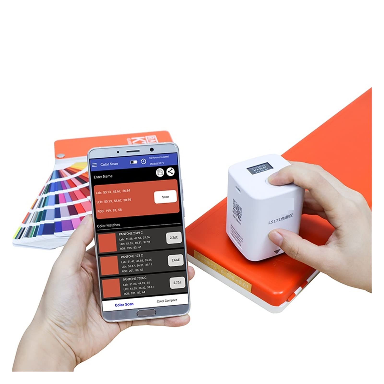Professionelles Kolorimeter D/8 Farbunterschiedsmessungsinstrumentleser Leser LS171 Colormeter mit Mobiltelefon App Patone NCS RAL Farbdiagramme Gerät mit geringem Energieverbrauch