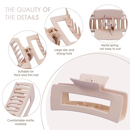 Miniatura 10 de 8 pinzas para el cabello antideslizantes en forma de hoja, pinzas para el cabello mate, pinzas multicolor para mujeres y niñas, clips de sujeción