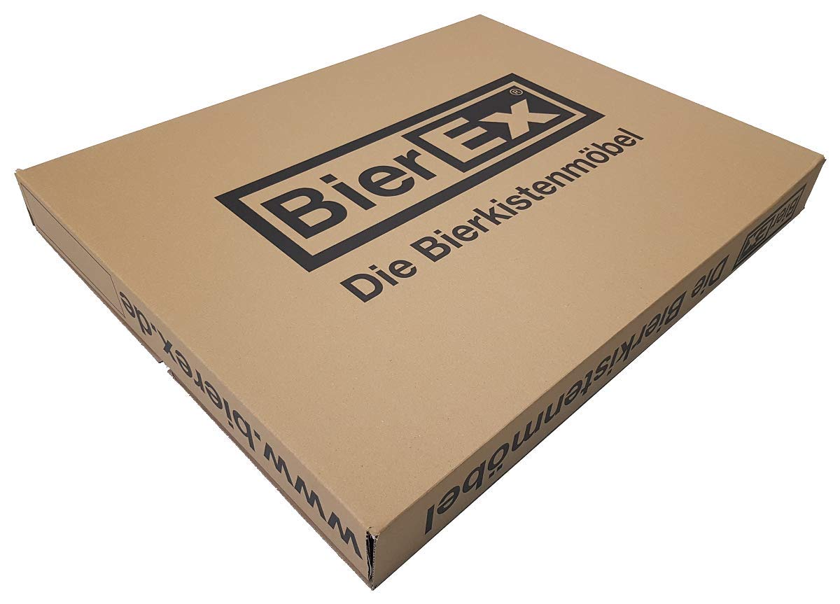 Premium Bierkastenaufsatz Bierkisten Tisch Bierkasten Stehtisch Bierkisten Aufsatz Bistrotisch Partytisch Fanartikel Fussball (Schwarz-Bierglas)