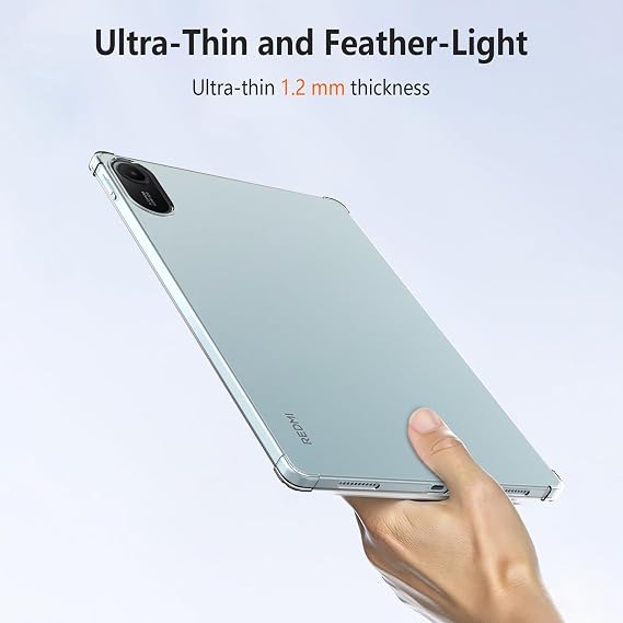 Clear Case for Xiaomi Redmi Pad 2 11 Inch 2025, Airbag Drop Anti Yellowing Anti-Scratch Shockproof, AUUYYA Slim Flexible Silicone TPU Protective Tablet Cover Case for Redmi Pad 2, Transparent