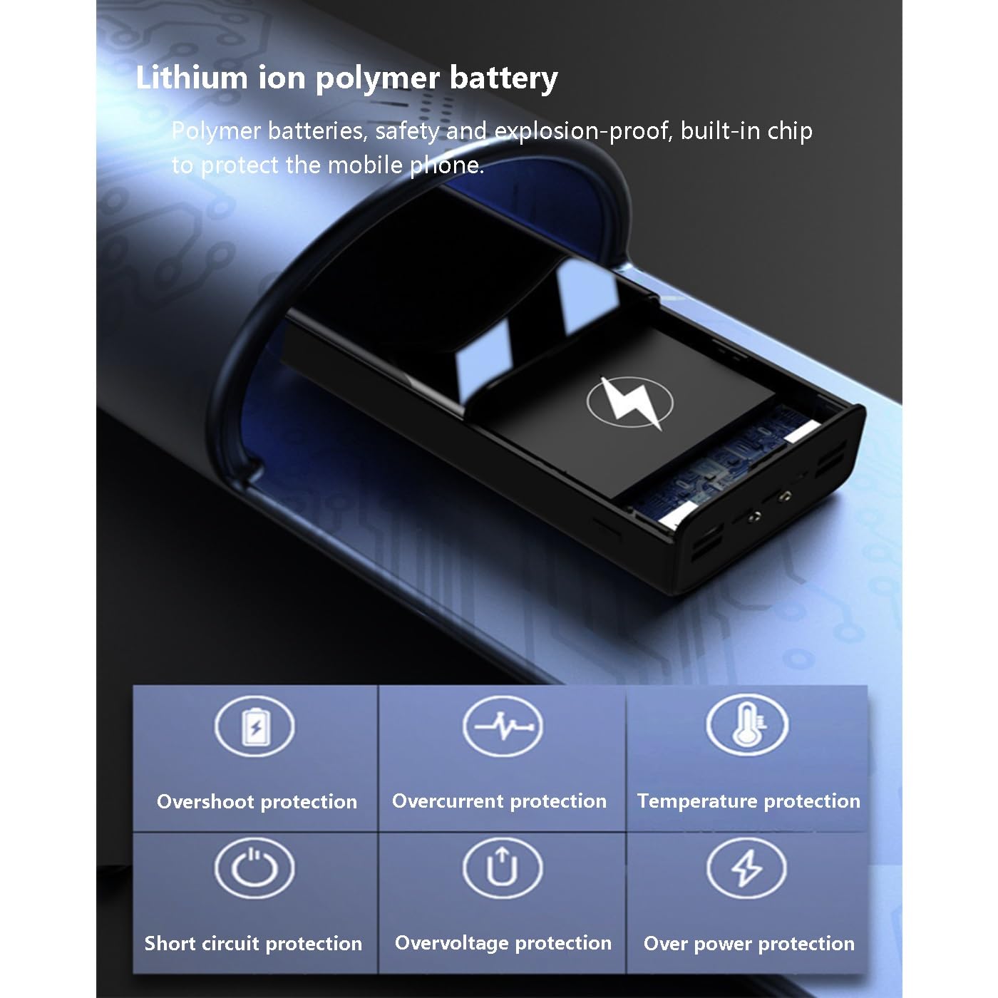 Cargador Portátil Banco De Energía 80000 MAh Paquete De Batería De Gran Capacidad Cables De Carga Incorporados Protección De Carga Inteligente Para Teléfonos Inteligentes, Tabletas, Consolas De Juegos