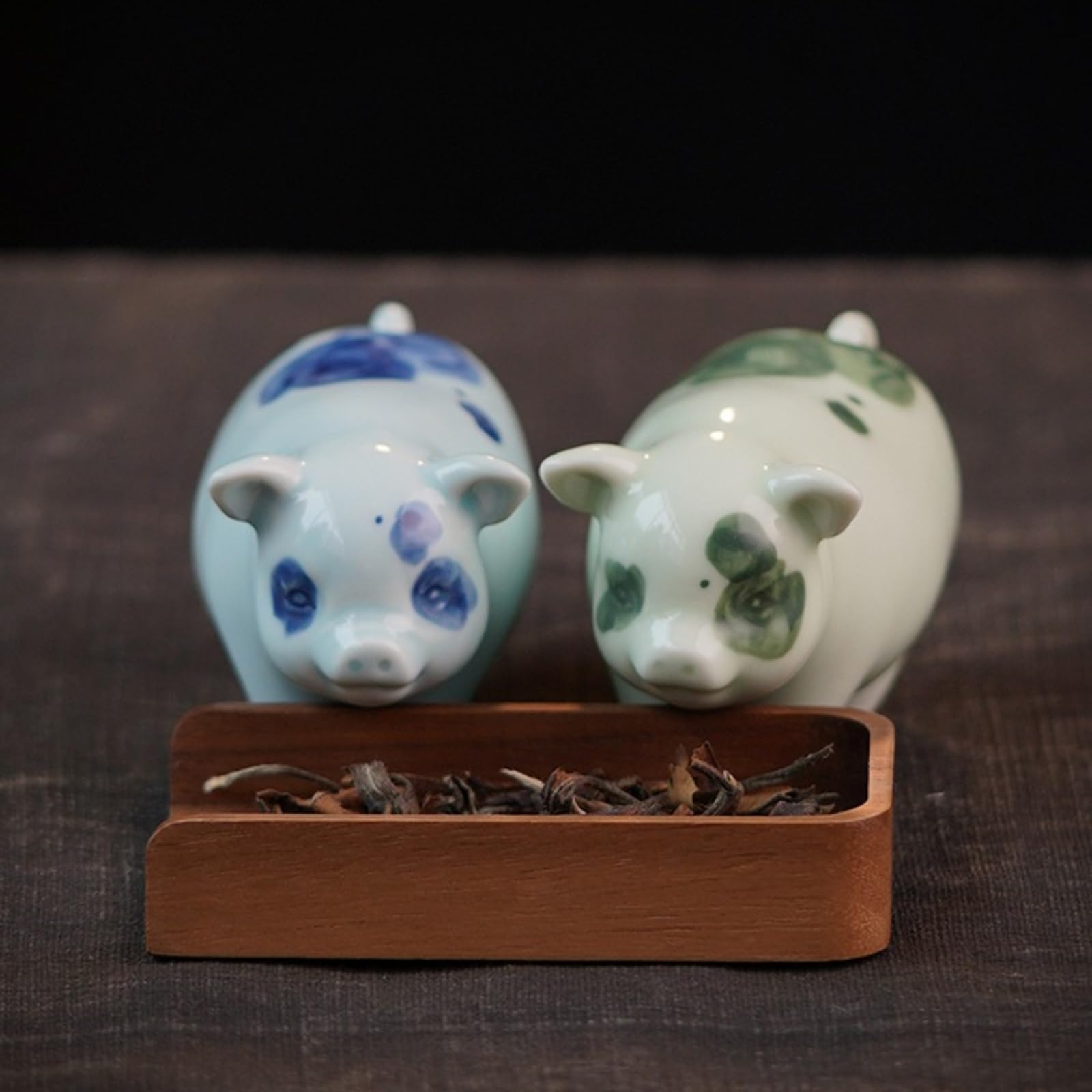 美品】子豚ブタ陶器オブジェ置物インテリア工芸品美術品A1082