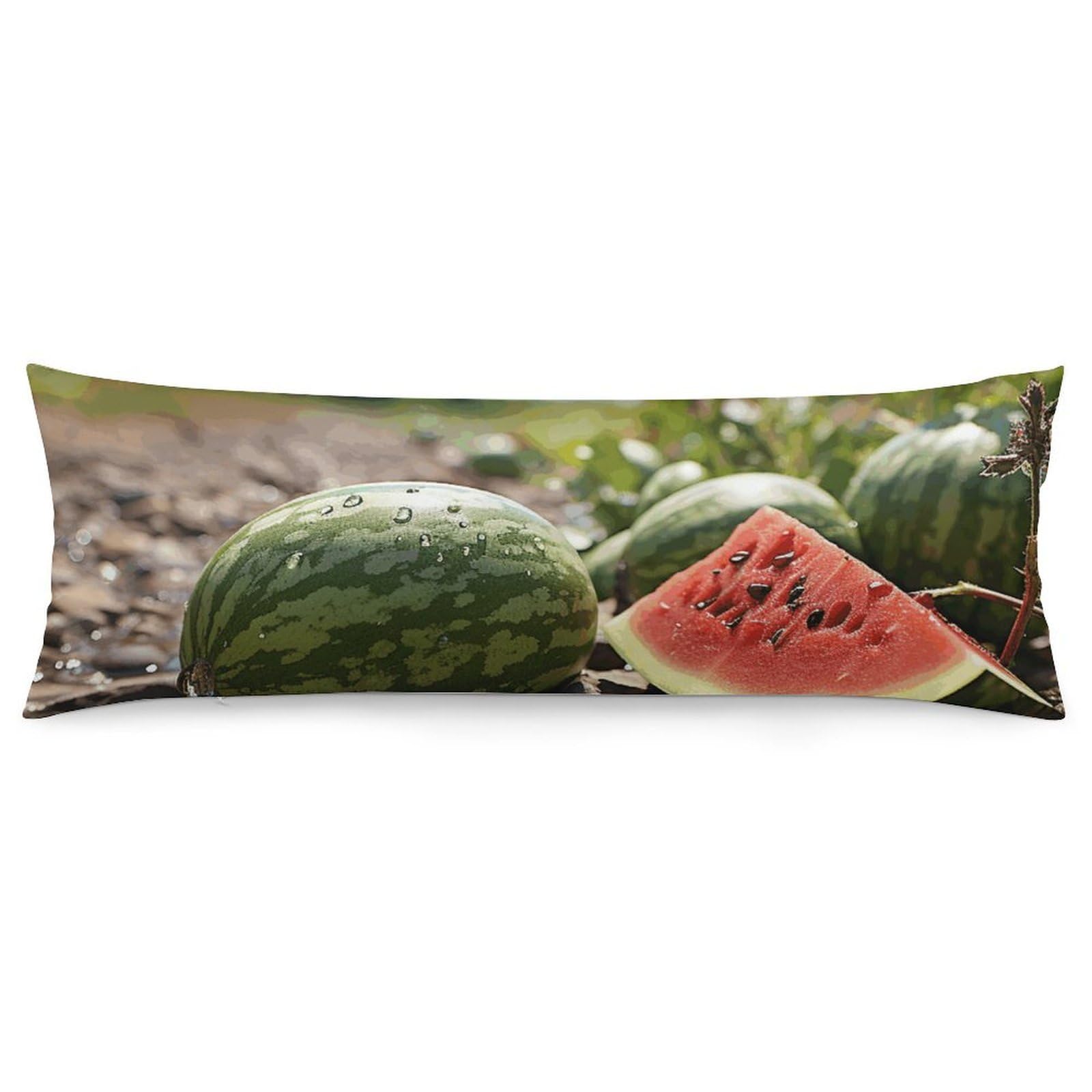 2 Pack Pillow Cases for Hair and Skin, Soft Breathable Pillow Case Covers with Hidden Zipper, Watermelon on The Ground Pillowcase 20"x54" Pillow Covers for Sleeping Gift