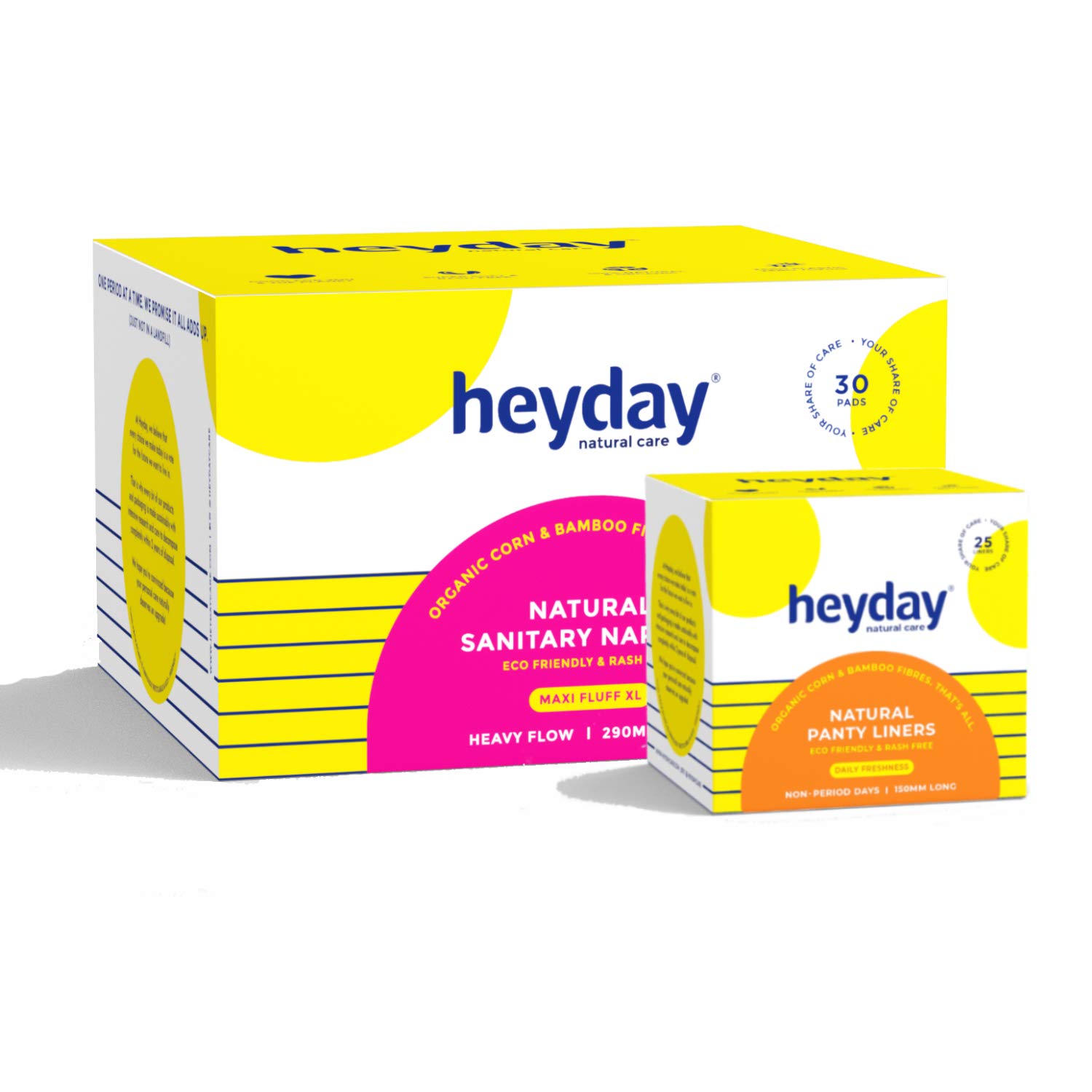 HeydayOrganic & Natural Maxi Fluff Sanitary Napkins & Panty Liners (Combo Pack) (30 Maxi Fluff & 25 Panty Liners)