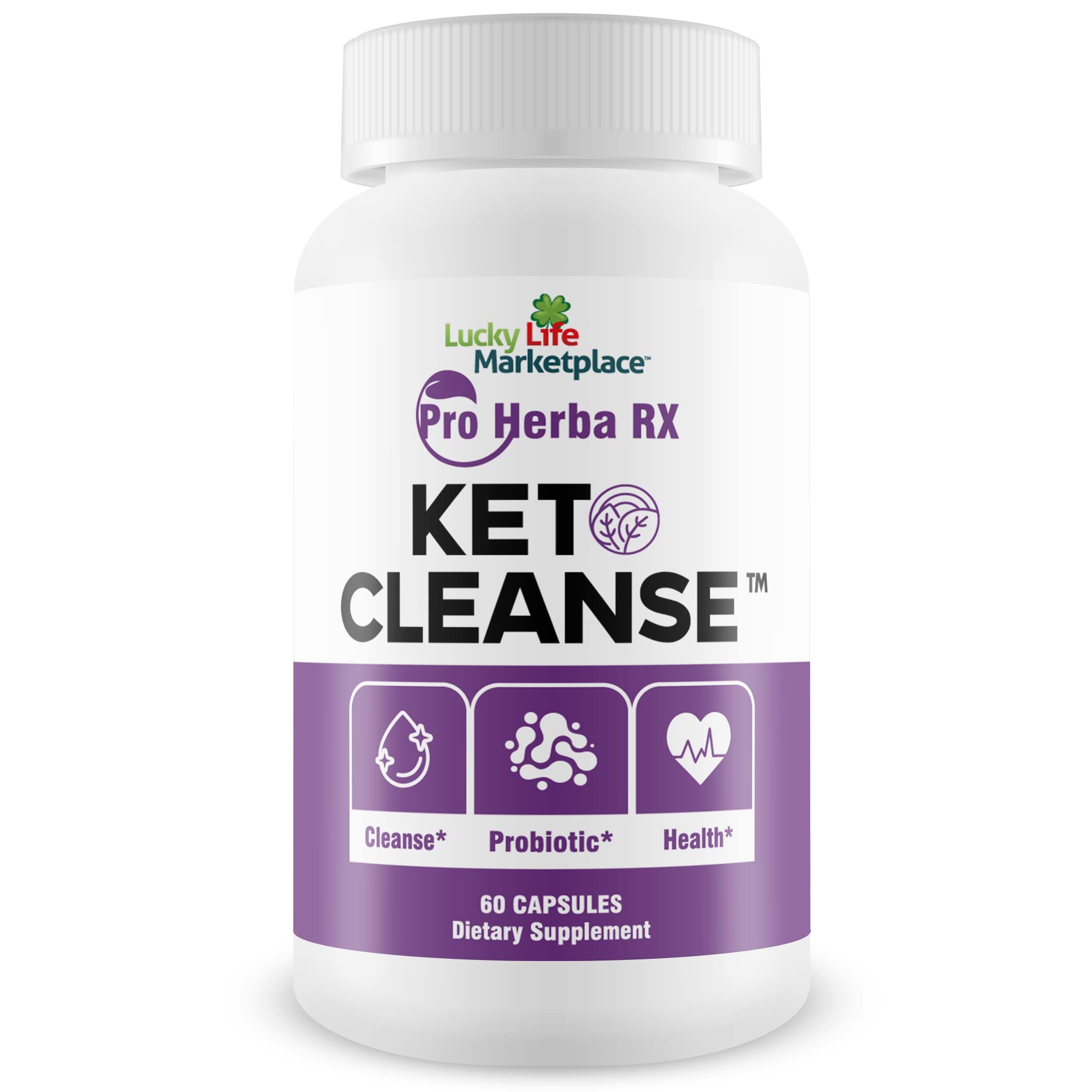 Pro Herba RX Keto Cleanse - Herbal Formula w/Probiotics - Keto Cleanse & Detox Naturally - Numerous Health Benefits - Help Cleanse Body of Toxins & Impurities - Support Energy, Digestion & Gut Health
