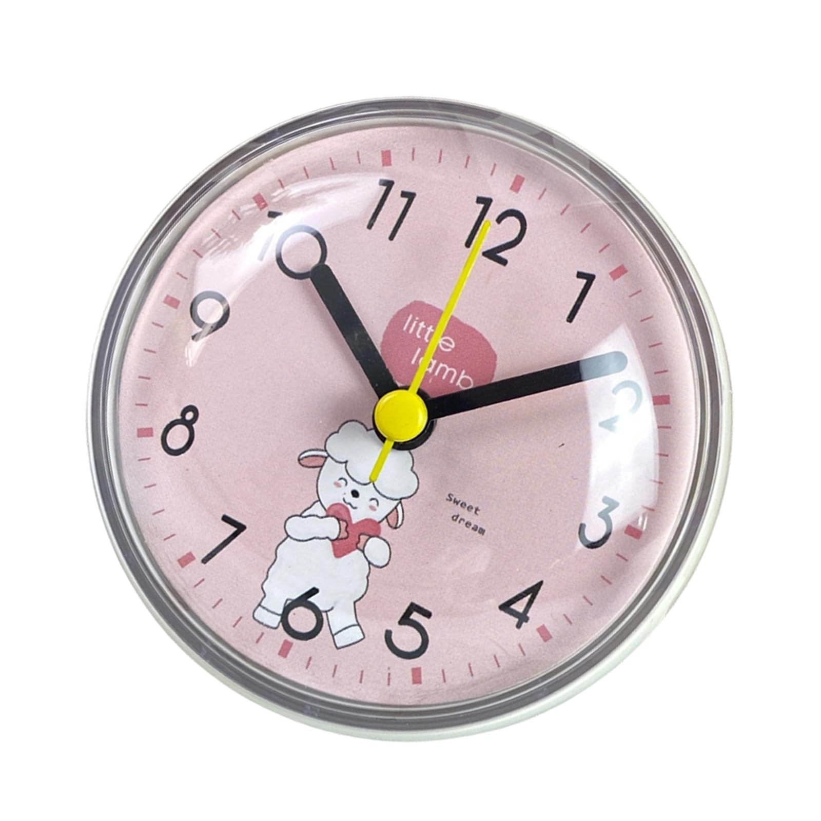 Limtula Bathroom Shower Small Wall Clock with Strong Suction Cup Adhesive Installation for Tiles Wall Kitchen Decors Bathroom Suction Clock