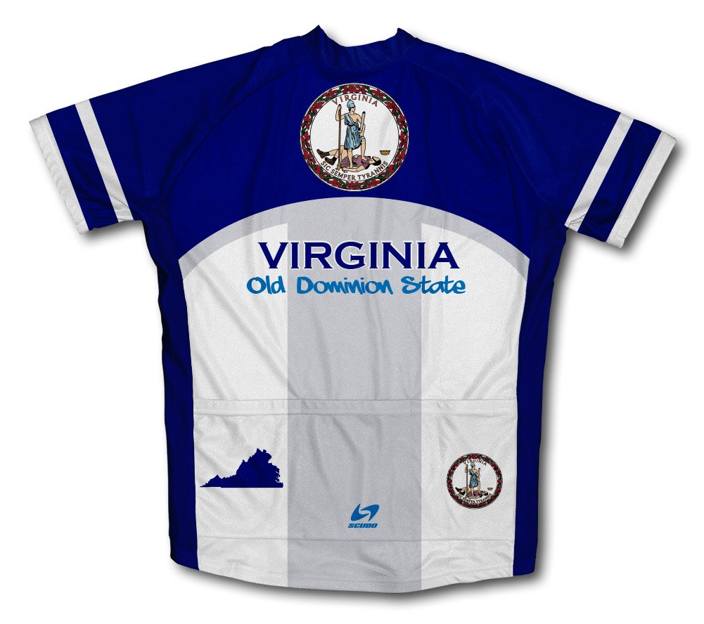 ScudoPro Virginia Flag Short Sleeve Cycling Jersey for Men - Size XL