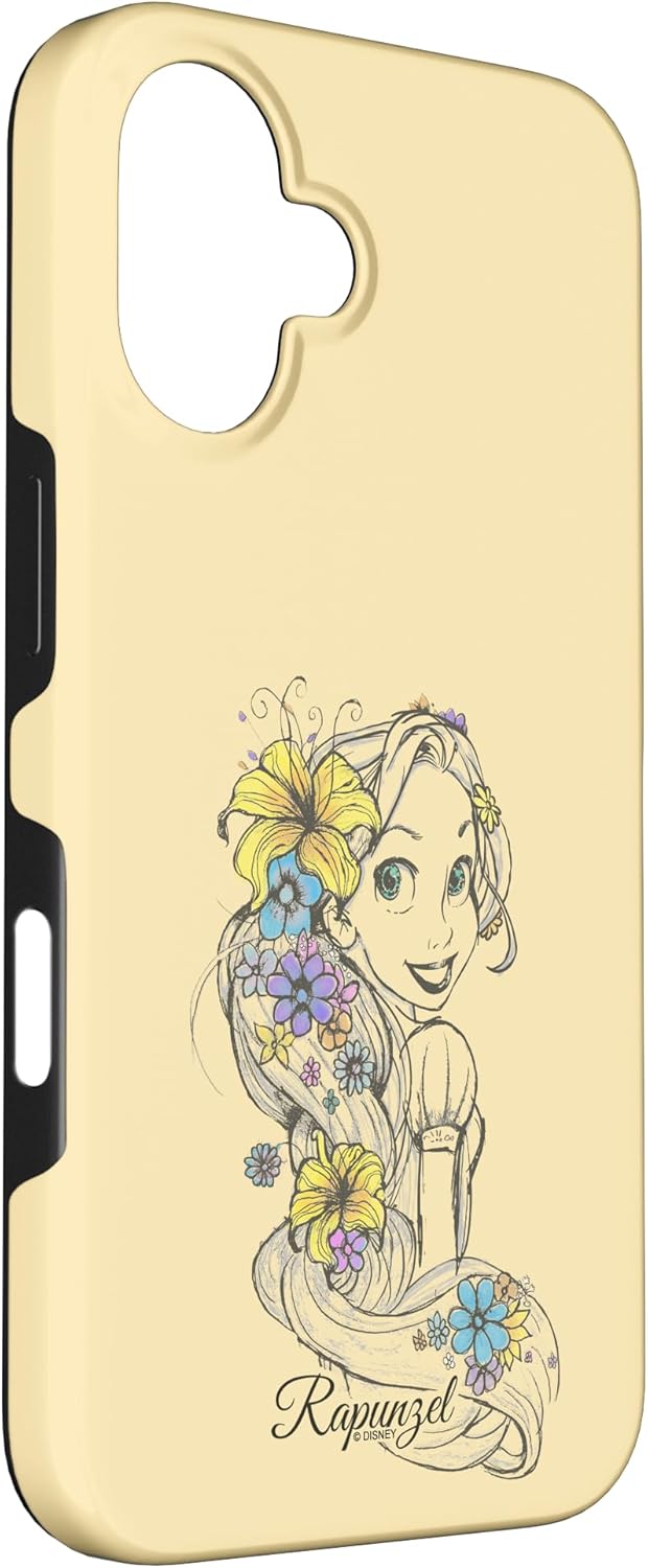 Disney Tangled Rapunzel Floral Sketch Case for iPhone 16