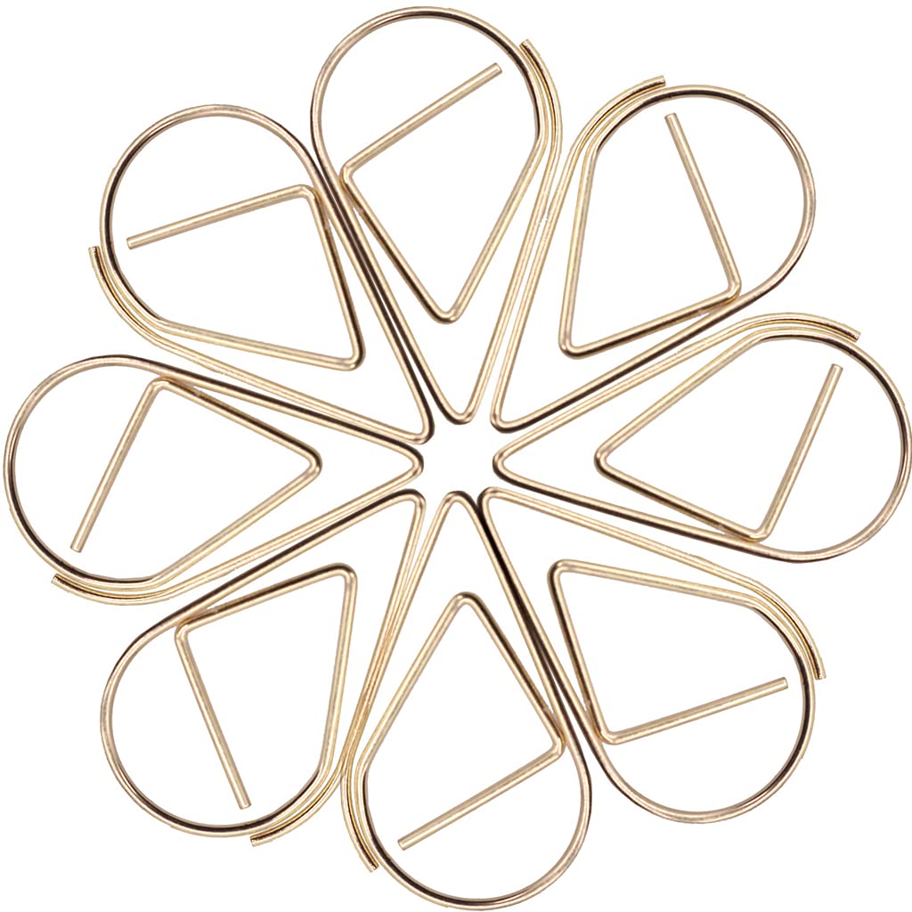 100 Fermagli A Goccia In Oro Rosa - Graffette Decorative Per Ufficio, Libri E Inviti