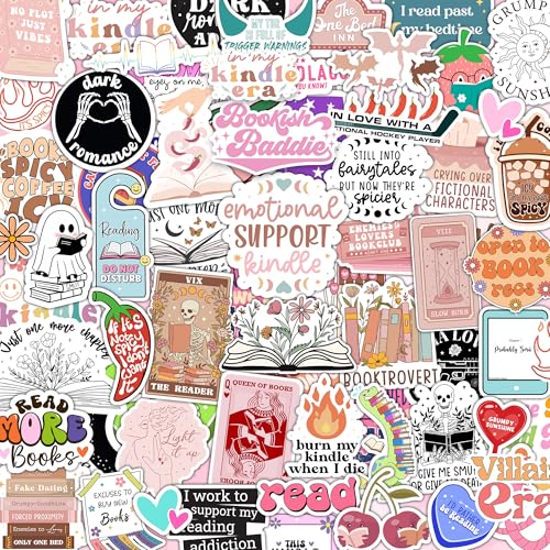 120 PCS Romance Book Stickers for Kindle, Bookish Sticker Pack for Readers Adult Spicy Booktok Vinyl Decals for Laptop IPAD Reader Water Bottle Girls Waterproof