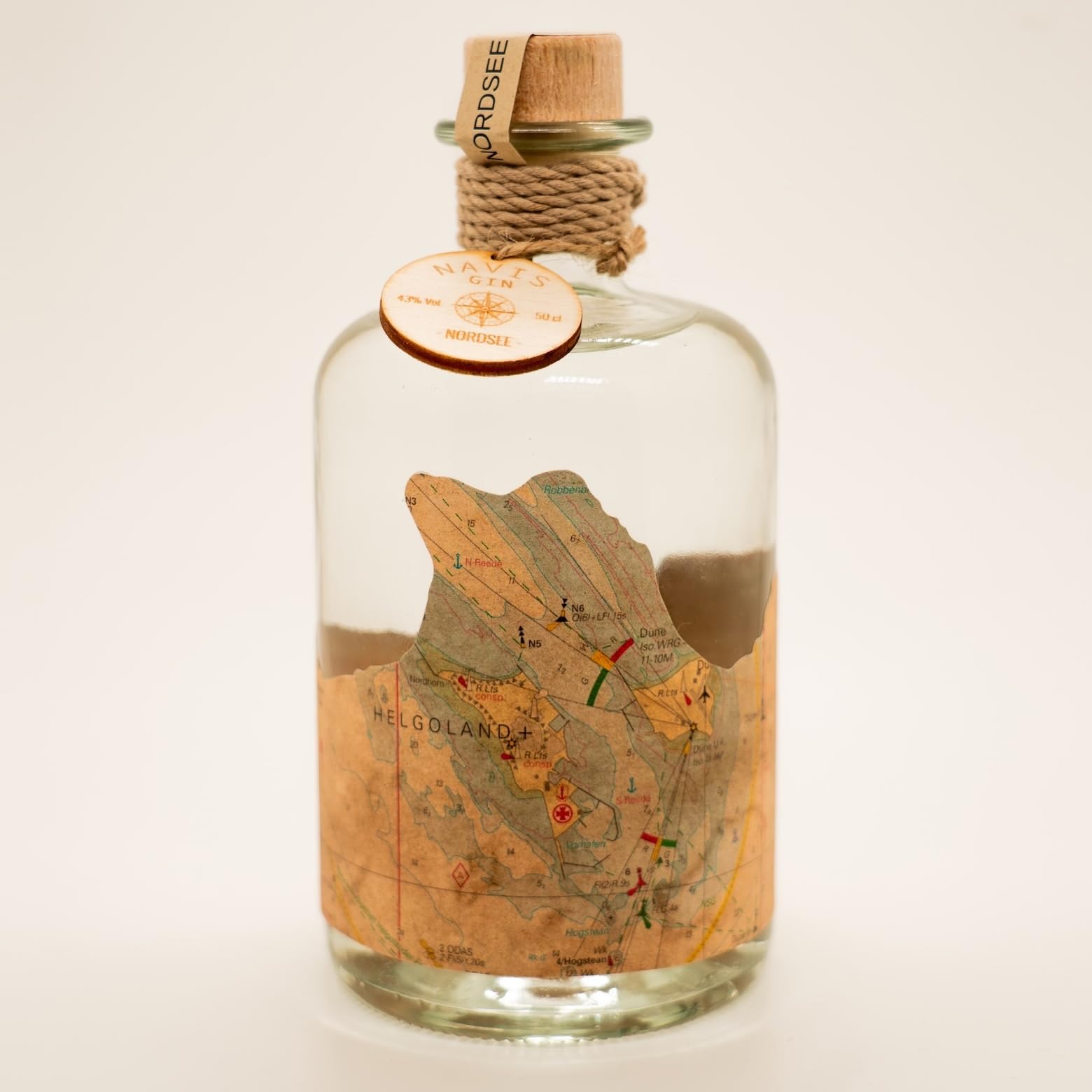 Navis Gin – Mehrfach ausgezeichnet - Handcrafted - Originale Seekarte als Banderole - Regionale Zutaten aus der jeweiligen Meeresregion - Deutsche Manufaktur - 43% Vol. (Navis Gin NORDSEE)