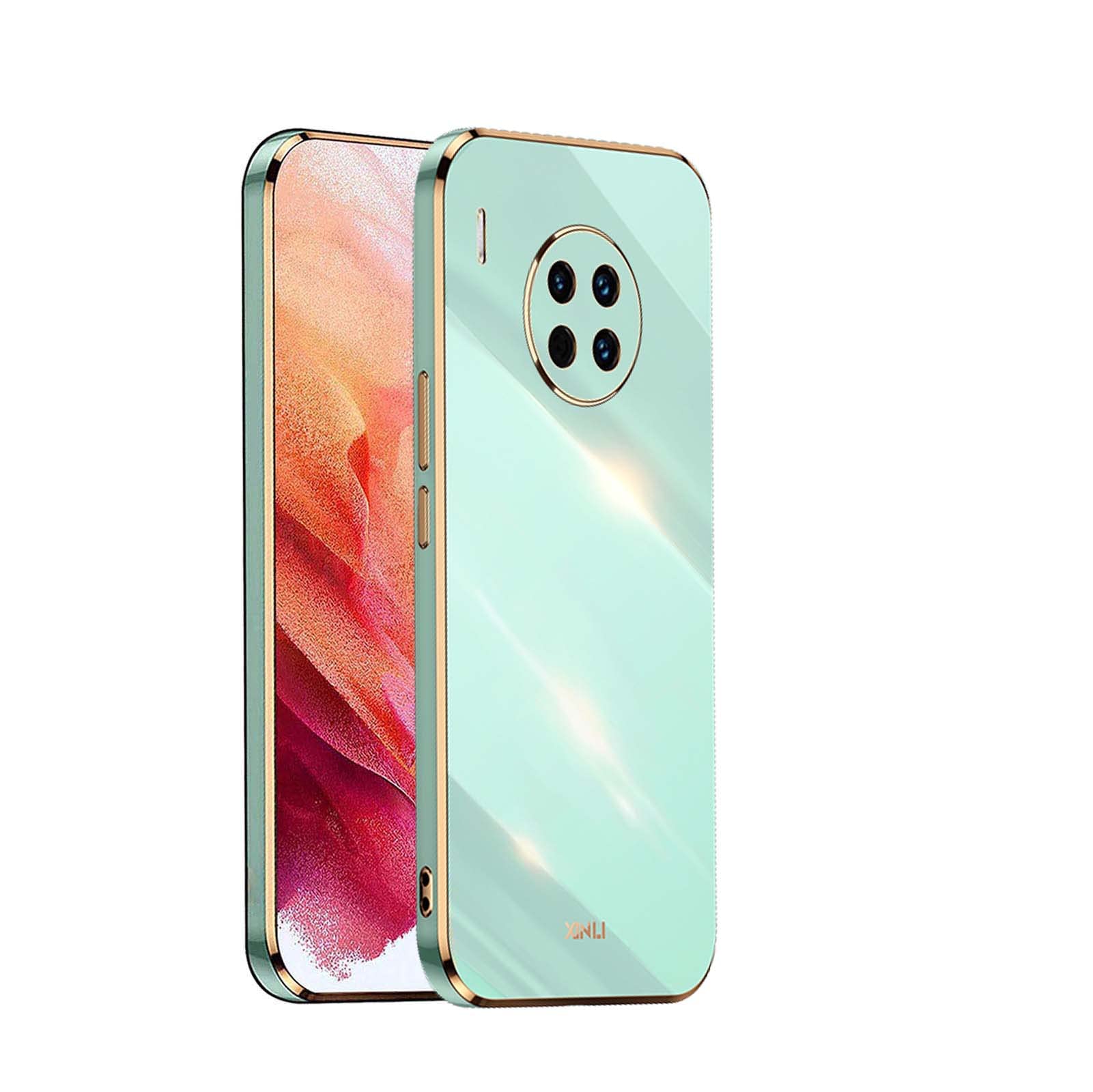 WEIOU Cover Per Huawei Nova 8i / Honor 50 Lite – Custodia Morbida In TPU Con Bordo Dorato, Antigraffio E Antiurto (Nero)