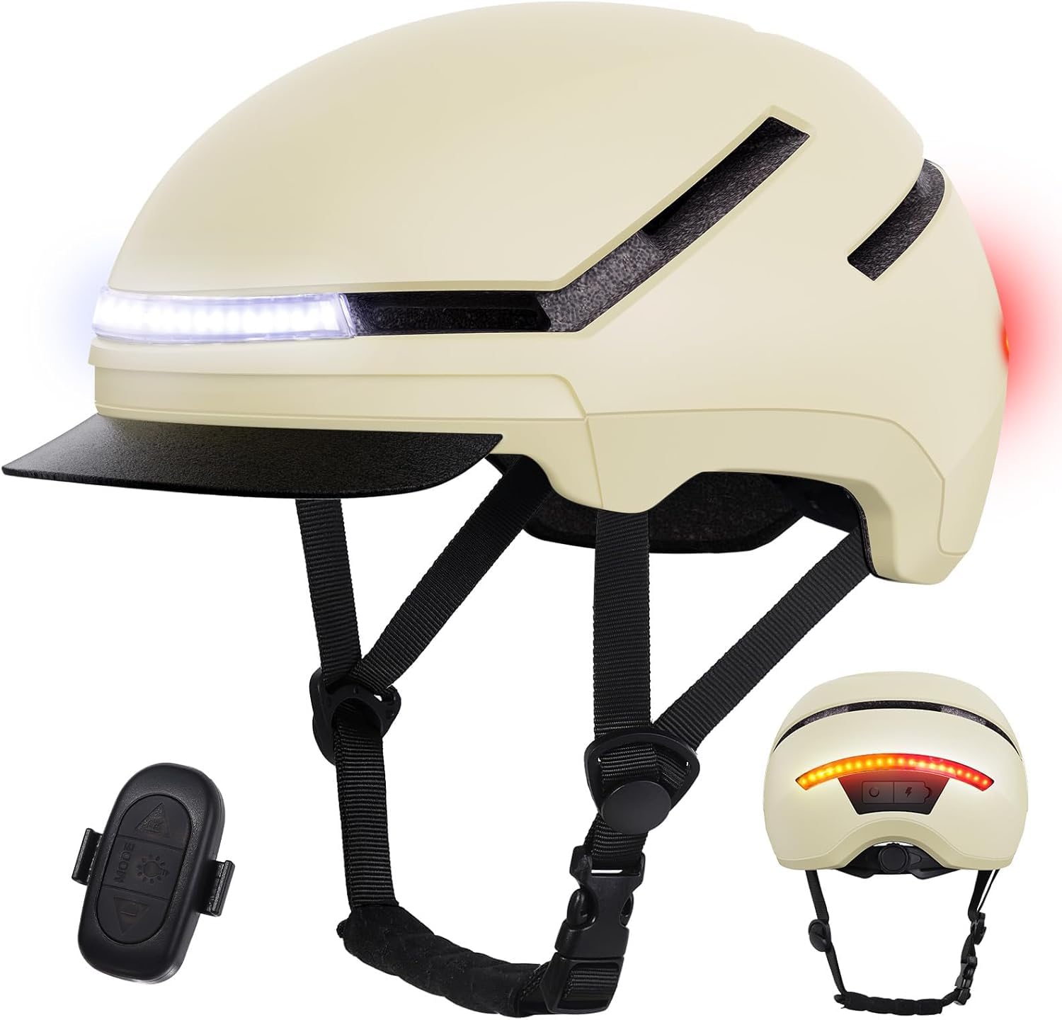 Shinmax Bike Helmet with Turn Signals, NTA Certified up to 45km/h, Bicycle Helmet for Men Women with USB Rechargeable Rear Light, Viser, Cycling Helmet for E-Bike & S-Pedelec,Scooter, Commuter, Adults