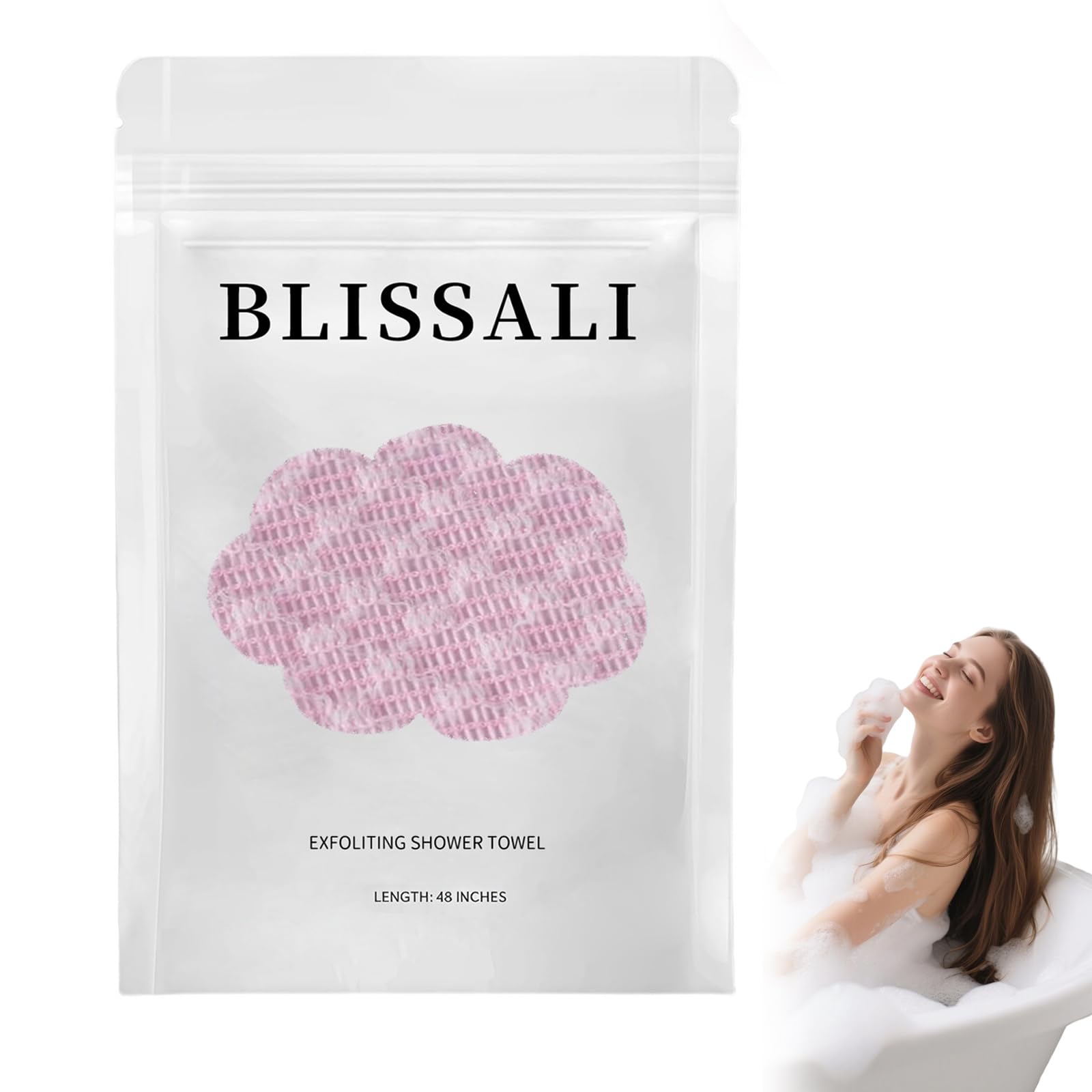 Blissal Exfoliating Shower Towel, 2-in-1 Exfoliating Towel, Premium Scrub Wash Cloth for Body Face, Blissal exfoliating Towels-Body Scrubber with 2