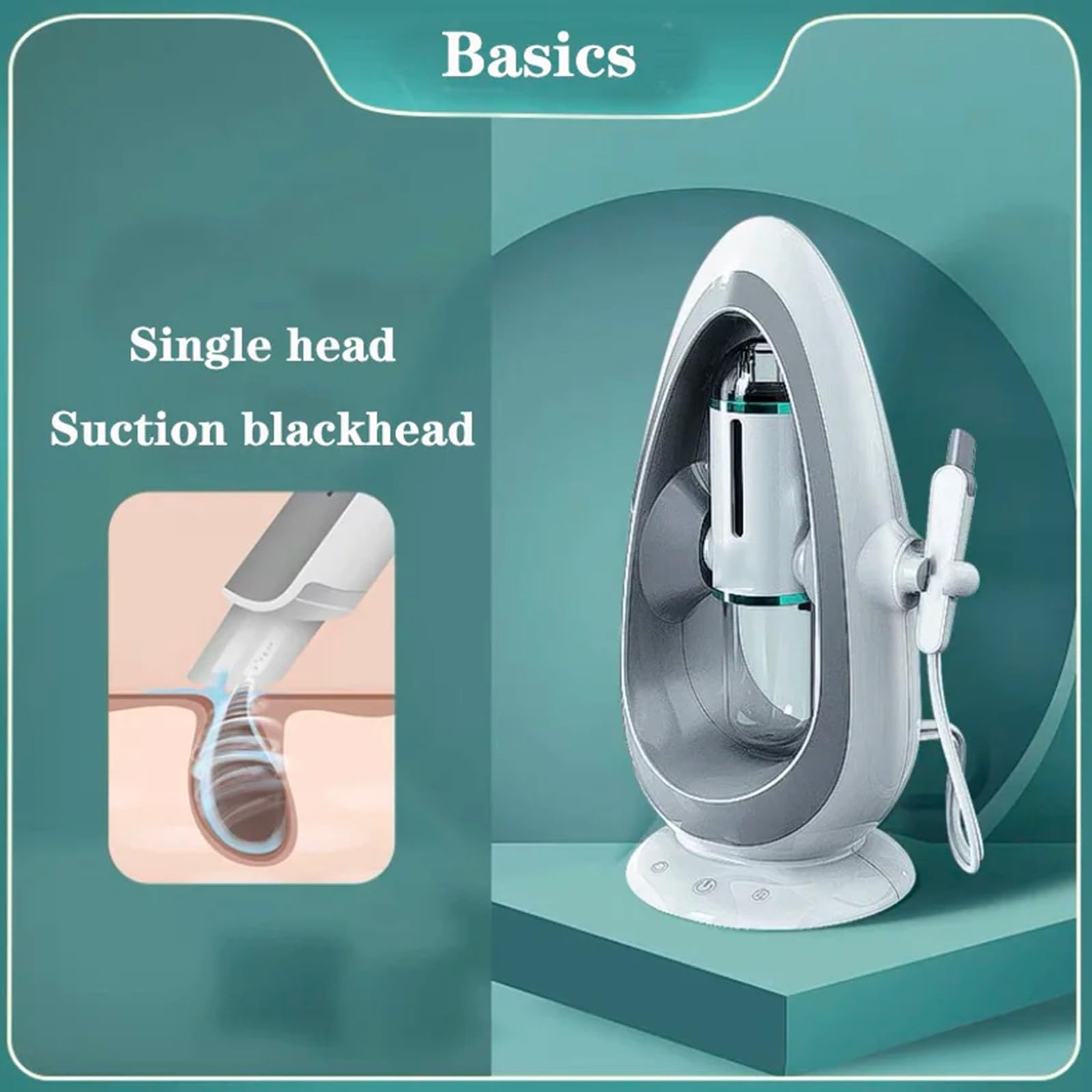 Strumento per iniezione di ossigeno a bolle piccole Hydra Dermoabrasione Aqua Peeling Dispositivo di bellezza Pulizia viso Aspirazione comedone,B