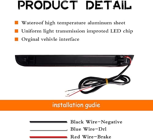 Miniatura 5 de Tonsya Luces reflectoras LED rojas para parachoques y lente roja, compatible con Dodge Challenger 2015 2016 2017 2018 2019 luces traseras antiniebla