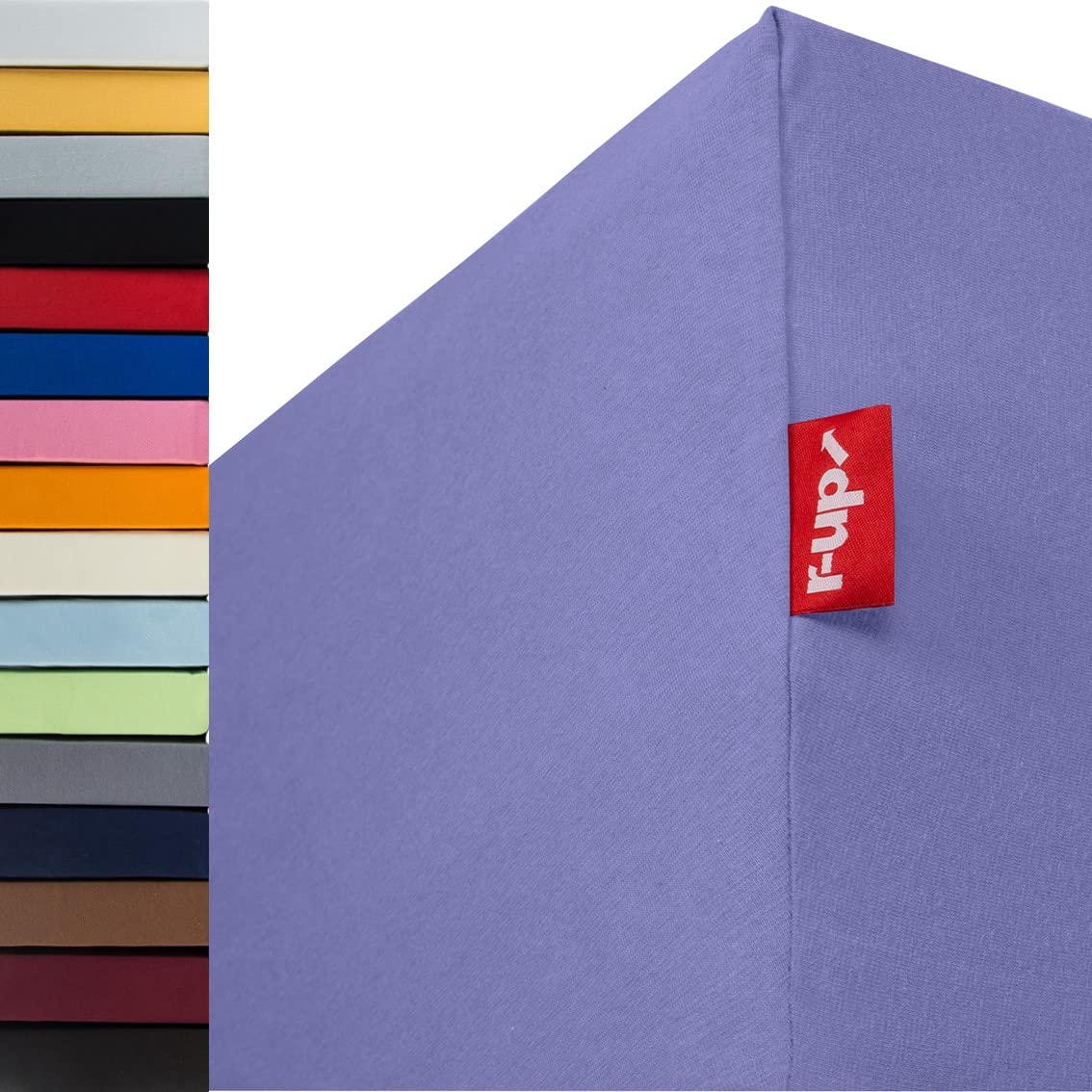 r-up Beste Spannbettlaken Doppelpack 140x200-160x220 bis 35cm Höhe viele Farben 95% Baumwolle / 5% Elastan 230g/m² Oeko-TEX stressfrei auch für hohe Matratzen (lila)