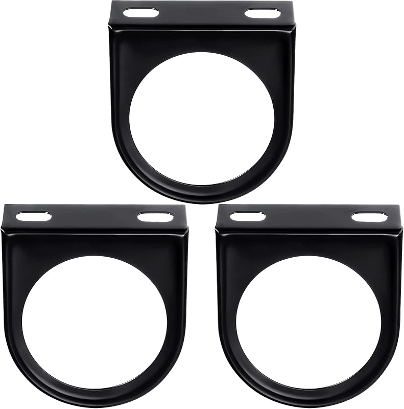Suporte de painel para manômetro único Frienda de 52 mm em aço-liga preto – Conjunto com 3