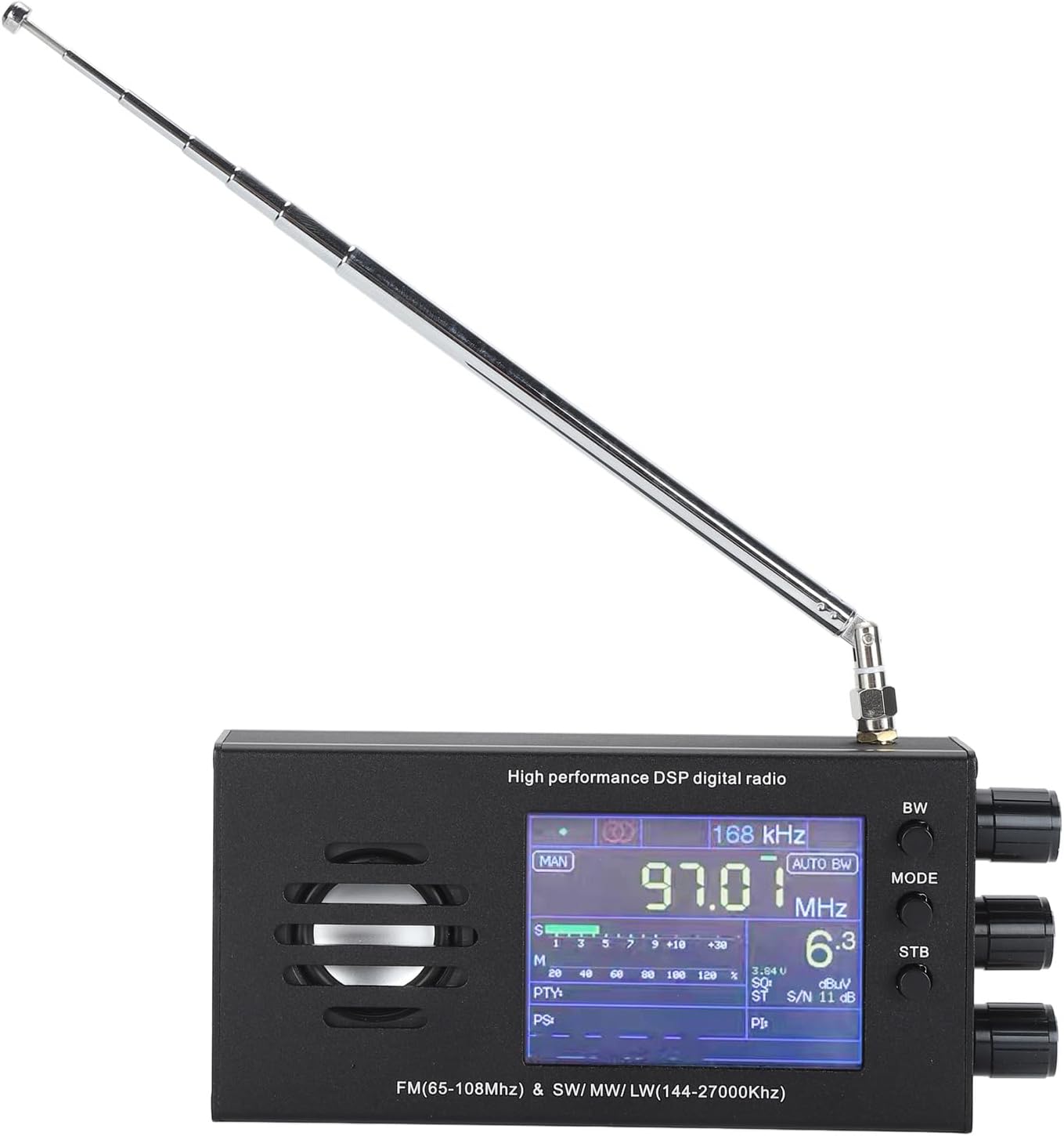 TEF86 DSP Digital Radio, with 3.2 Inch LCD Display, 65-108Mhz FM & 144-27000Khz SW MW LW Shortwave Radios Receiver, Built in Speaker
