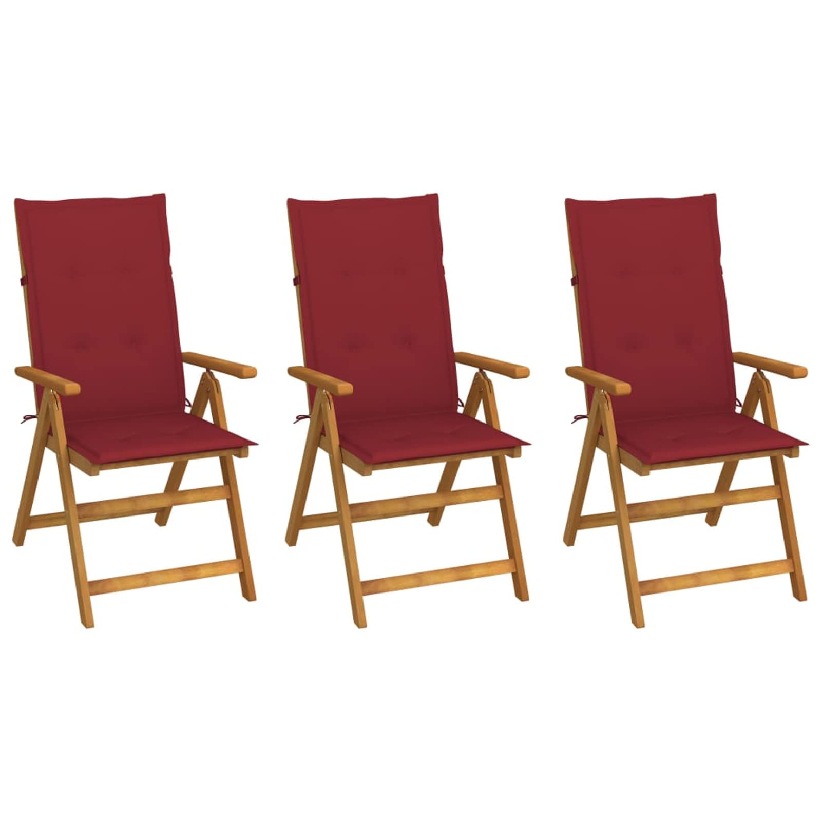Chaises de jardin gain de place pliables en acacia nu pour petits balcons
