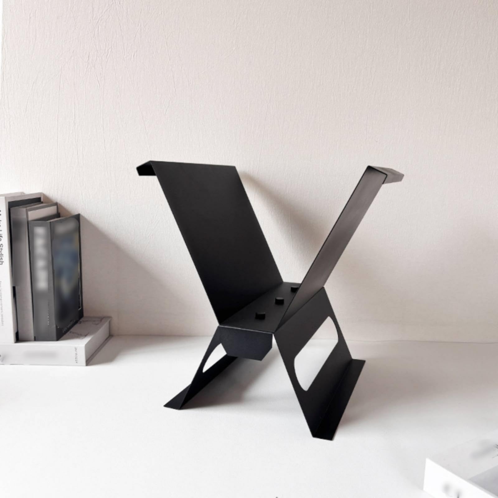 Portalriviste X Moderno Porta Riviste Supporto Libri Scaffale Metallo Design Creativo Struttura Affidabile Stabile Esposizione Ordinata Adatto per Studio Professionale Negozio
