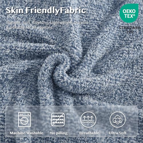 WRENSONGE Throw Blanket Cationic Dyeing Blue Soft Cozy Fluffy Warm Hand Made Weave Throw Blankets for Couch, Sofa, Chair, Bed, Camping, Picnic, Travel Lightweight Bed Blanket - 60"*80"