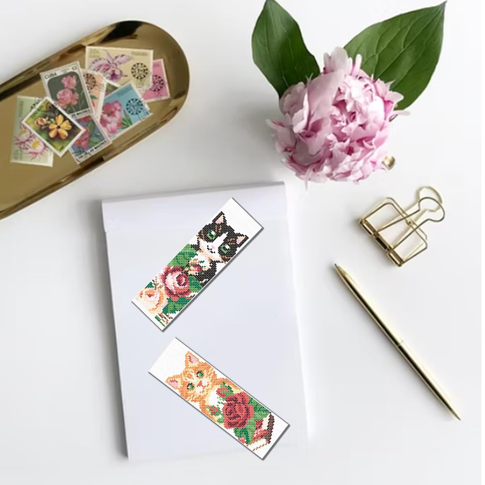 FREEBLOSS Lot De 6 Marque-pages Au Point De Croix Pour