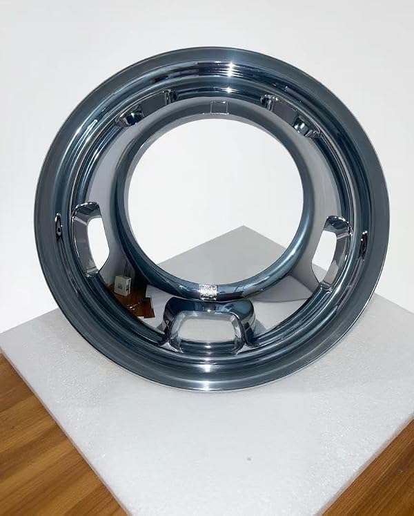 Chrome 17" Front Wheel Simulator Hubcap Cover Compatible with Dodge Ram 3500 Dually Truck 2003–2018, Push-On, Replacement Front Wheel Skin Rim Cover, ABS Construction, Easy Install, OE 52106937AB by SWIFTHUBCAP - Image 2
