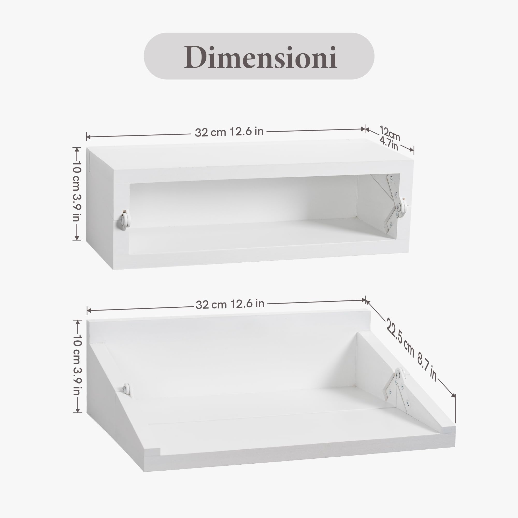 SUMGAR Mensola Bianca Pieghevole da Comodino per Letto a Castello - Cassetto per Camera da Letto e Soggiorno - Mini Mensola da Parete Appesa Portabevande