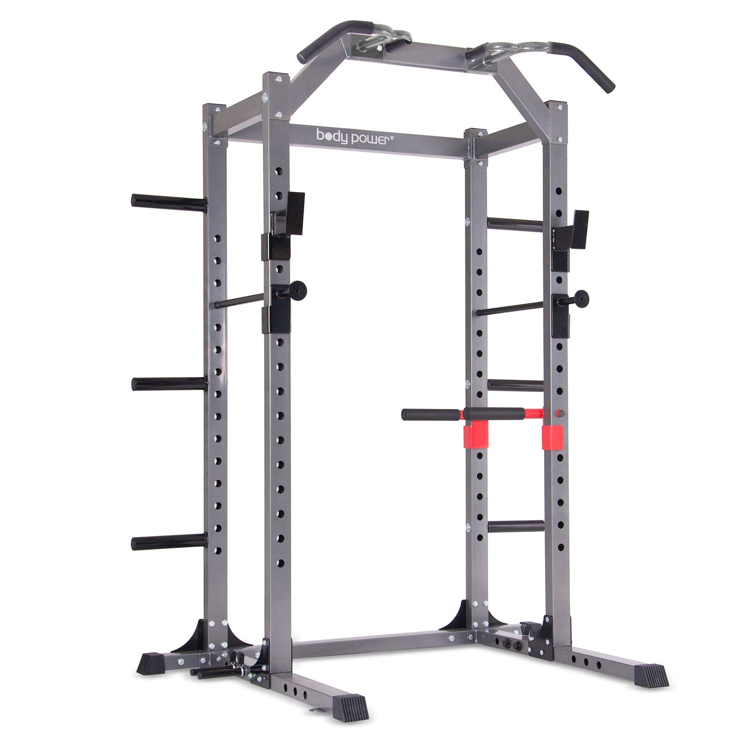 Photo 1 of **THIS IS ONLY BOX 2/2****   body power Deluxe Rack Cage with Accessories, Attachments, Safety Bars, and Built-in Floor-Mount Anchors Grey
