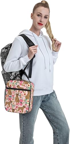 Miniatura 7 de Lonchera aislada, bolsa de almuerzo pequeña, bolsa de almuerzo reutilizable para adultos, lonchera para adultos, hombres y mujeres (diseño floral de
