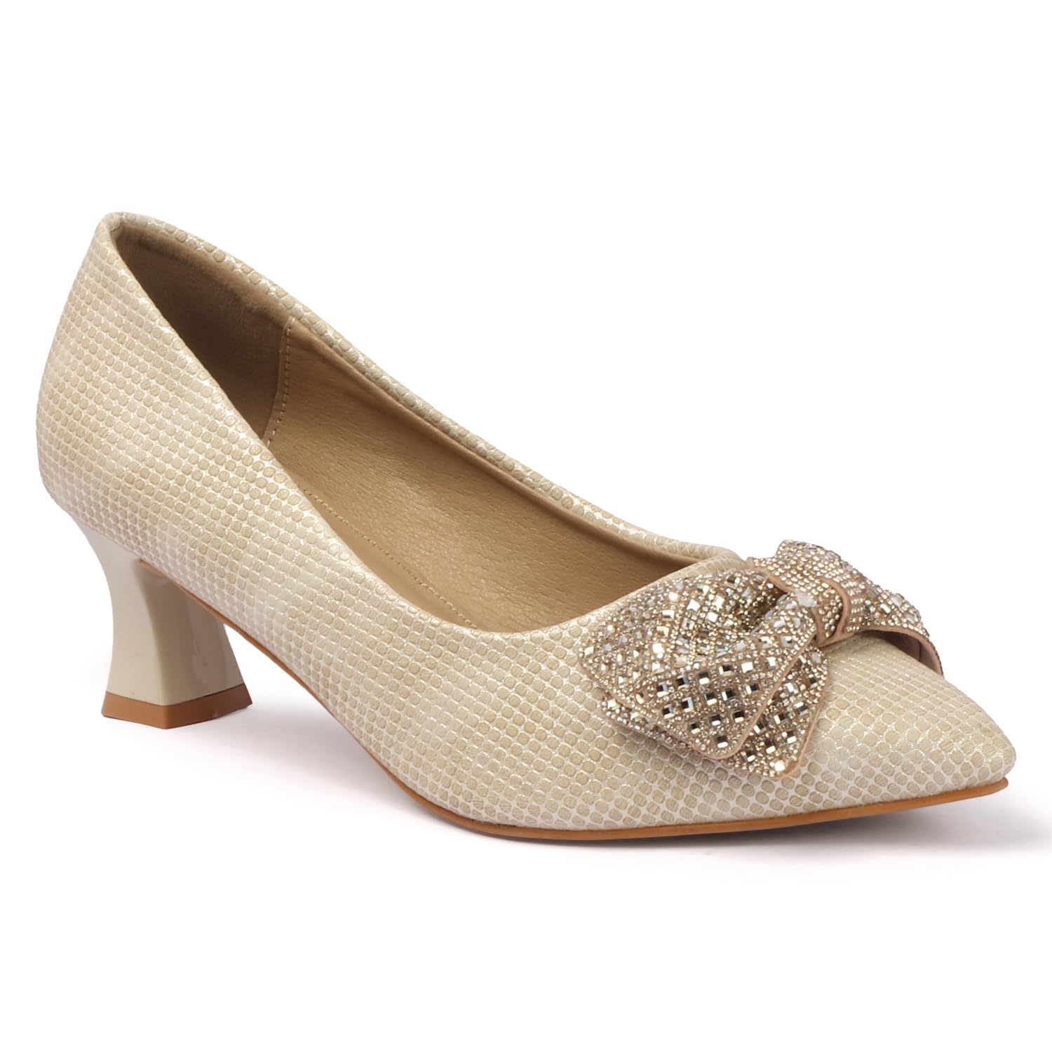 Women Pointed Toe Kitten Heel Pump Slip on Exclusive Tie Stylish & Comfortable Ballerinas DMR-29-image-39