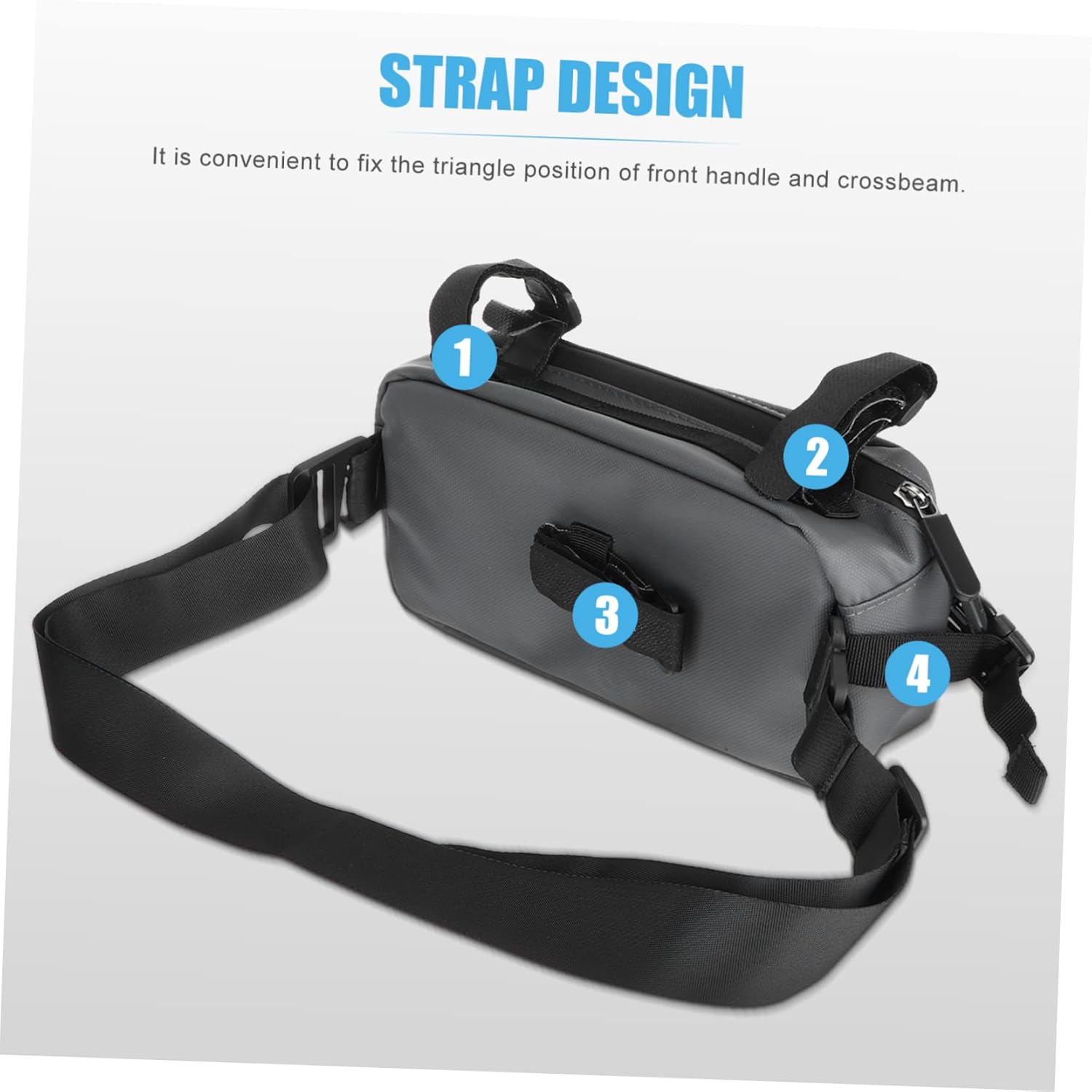 YARNOW 1Pc Bike Handlebar Pouch Bag Multipurpose Crossbody Bag for Cycling Black Easy to Install Reflective Design for Safe Riding for Storing Essentials