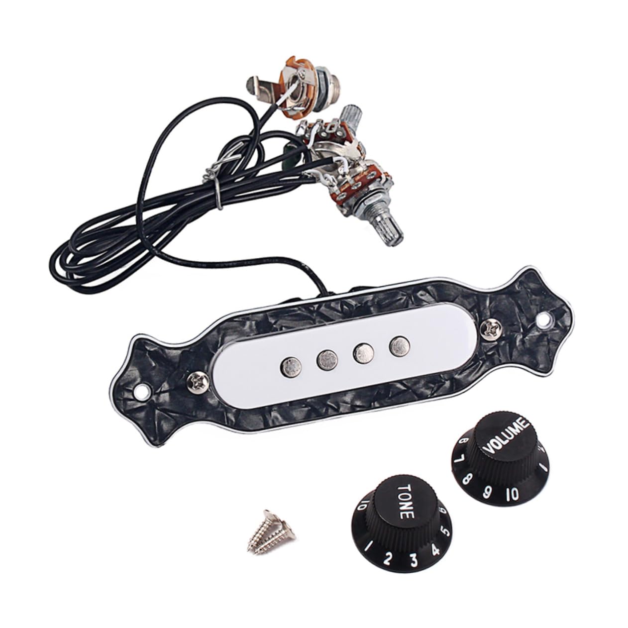 3pezzi Pickup Elettrico Per Chitarra Acustica Corde Con Controllo Di Volume e Tono Design Pre-cablato Compatibile Con Chitarre Folk e Elettriche Nero