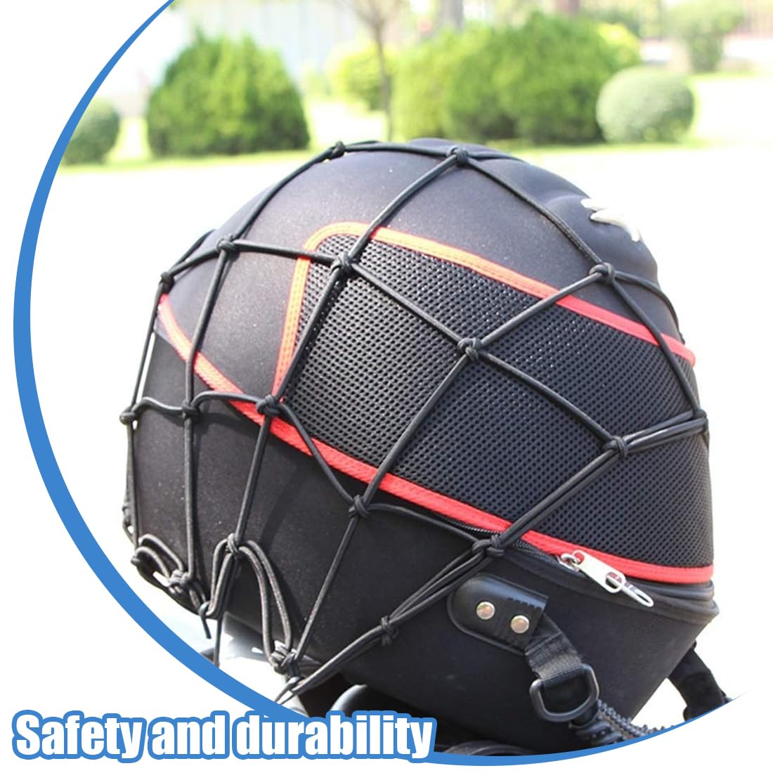 GXGM Rete Elastica Moto, Corde Elastiche con Gancio, Rete Elastica, Corde Elastiche con Ganci,40 X 40cm (Nero), 1 pezzo