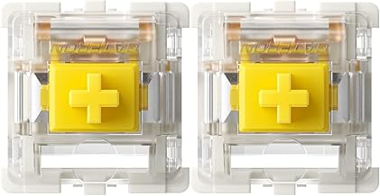 kutethy Gateron G Yellow Pro Switches prelubricados 3 Pines RGB SMD Lineal para Teclado mecánico de Juegos (108 Piezas, Amarillo)