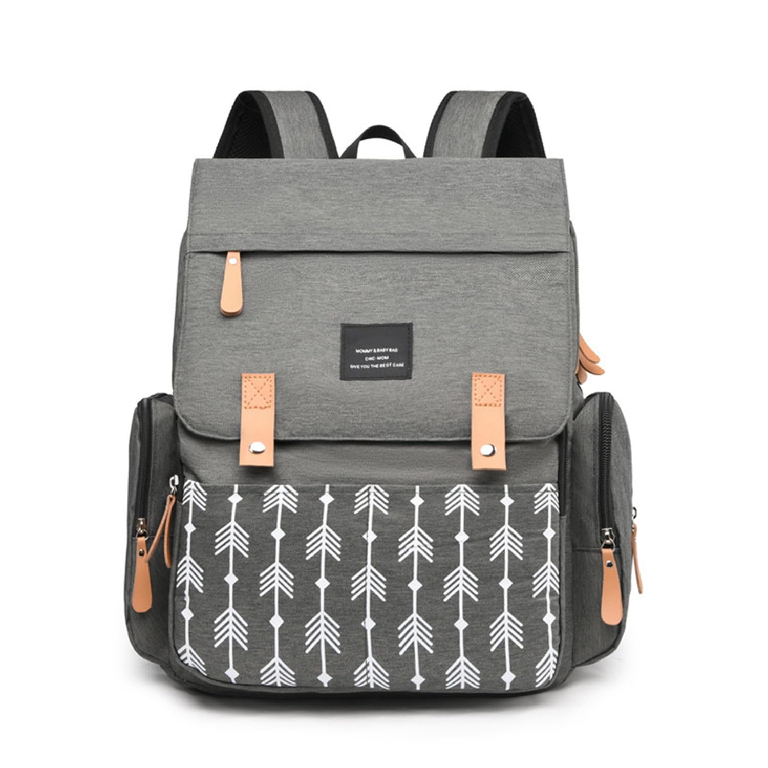 Sac à dos à langer avec sangle de poussette, grand sac à langer imperméable avec poche isolée