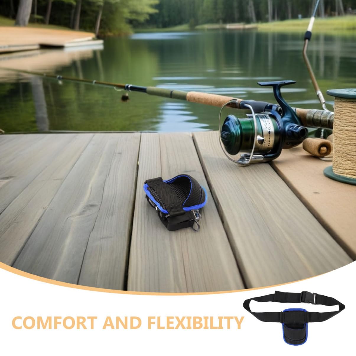 Angelruten Kampfgürtel mit Rutenhalter, 2 Stück, für Angler | Pvc und Oxford Gewebe, Verstellbare Passform, für Bootsfischen und Outdoor Aktivitäten