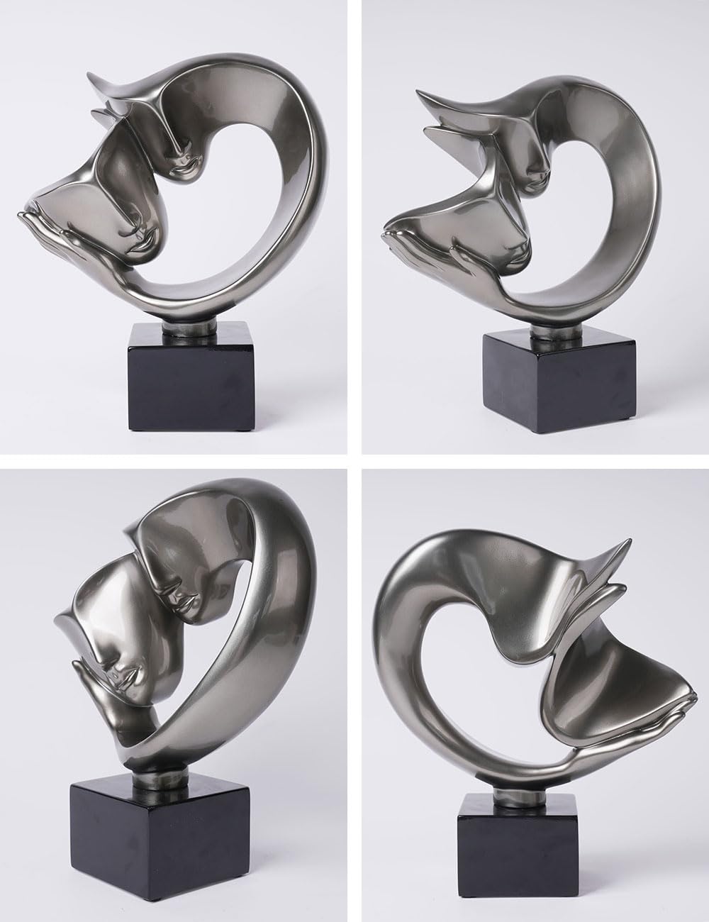 Pareja Figura Estatua Abstracta Escultura Moderna Decoración 27cm