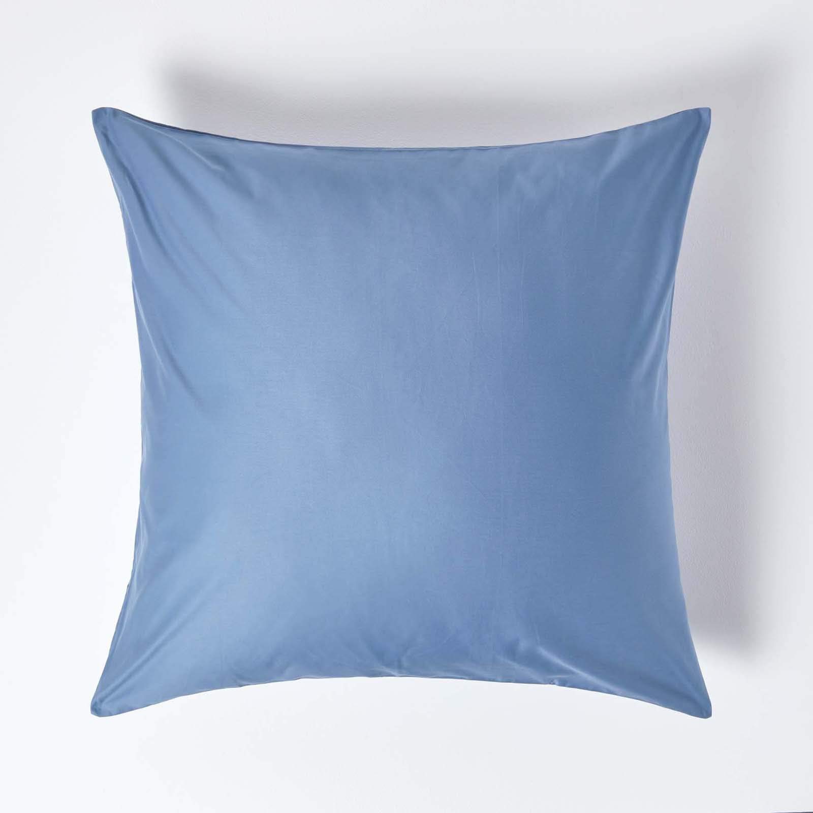 Homescapes Continental Egyptian Cotton Pillowcase 1000 TC, 80 x 80 cm in Blue