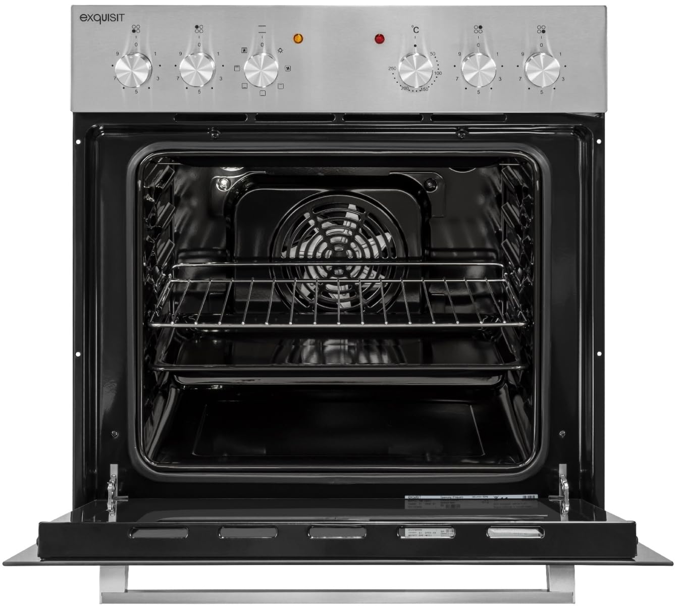 Exquisit Einbauherd-Set EHE10156-U-020 60 cm Inox Glaskeramikkochfeld Umluft Grill 59 l Energieeffizienzklasse A