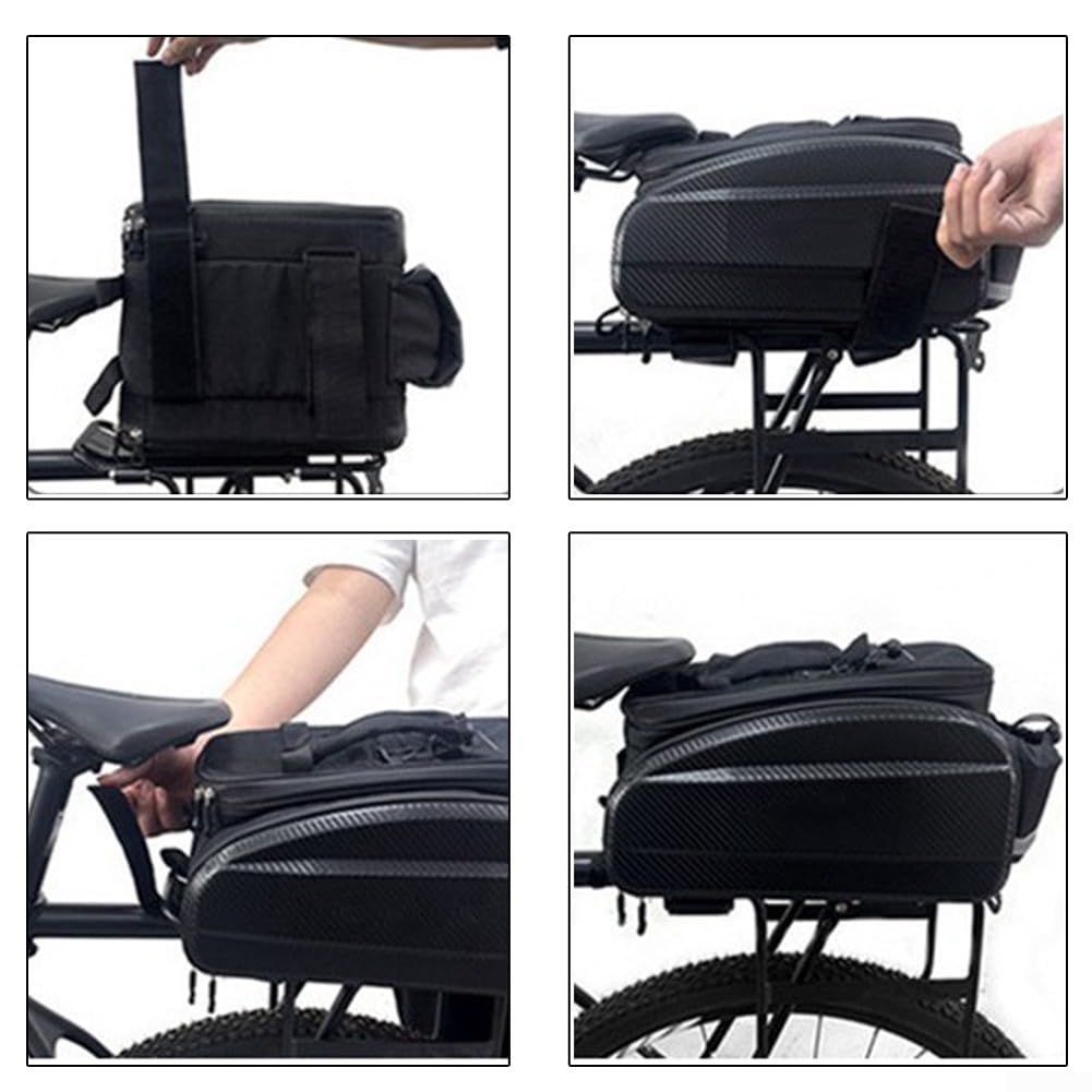 Honseadek Borsa da sella rigida in EVA, con doppia cerniera, impermeabile, per la sicurezza notturna, borsa a tracolla convertibile per bicicletta (30 L)