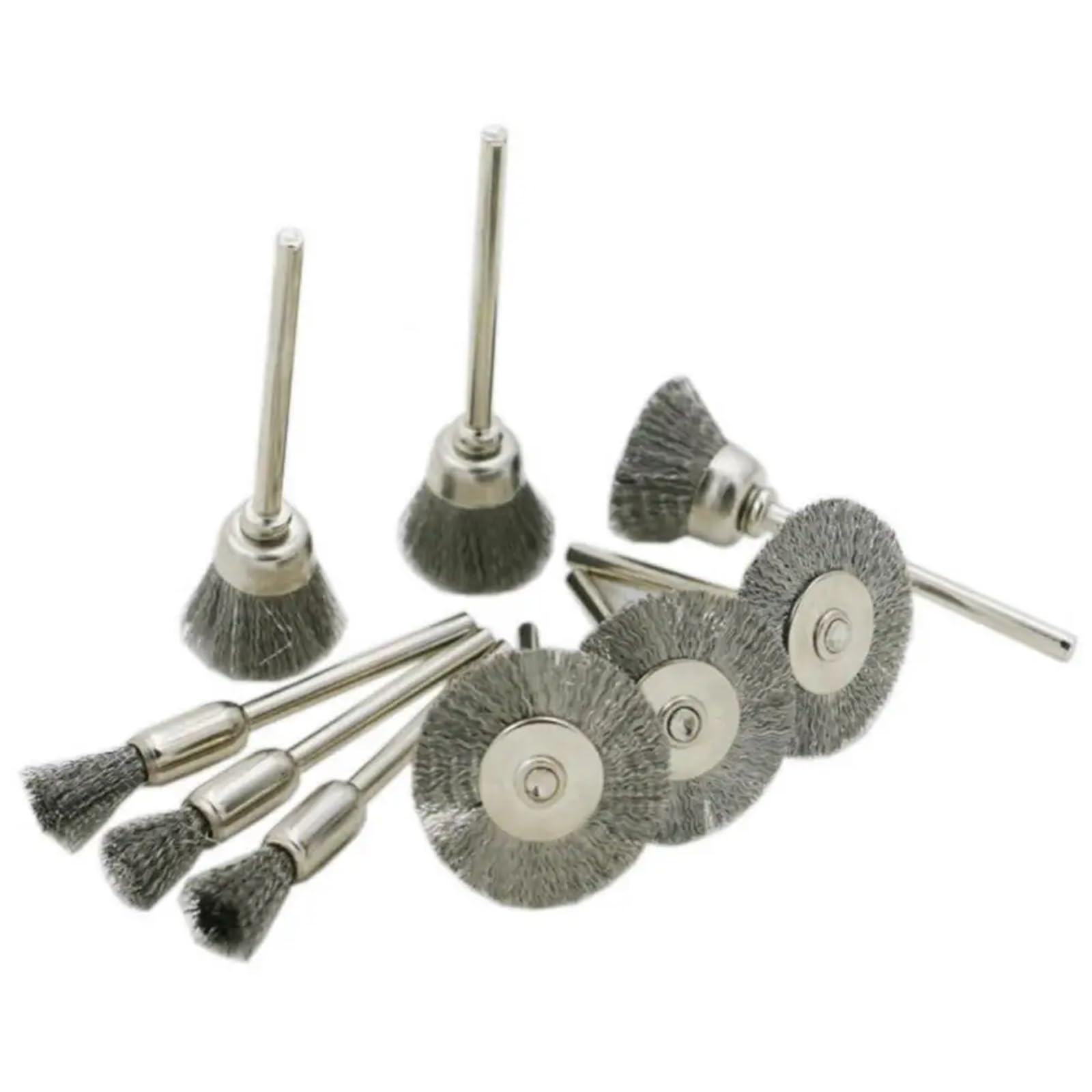Wire Wheel Cup Brush Drills, Szczotka druciana doczołowa, mini szczotka , stal mosiężna, wielokolorowa, 15/98 szt. do Dremel(98pcs Polishing Set)